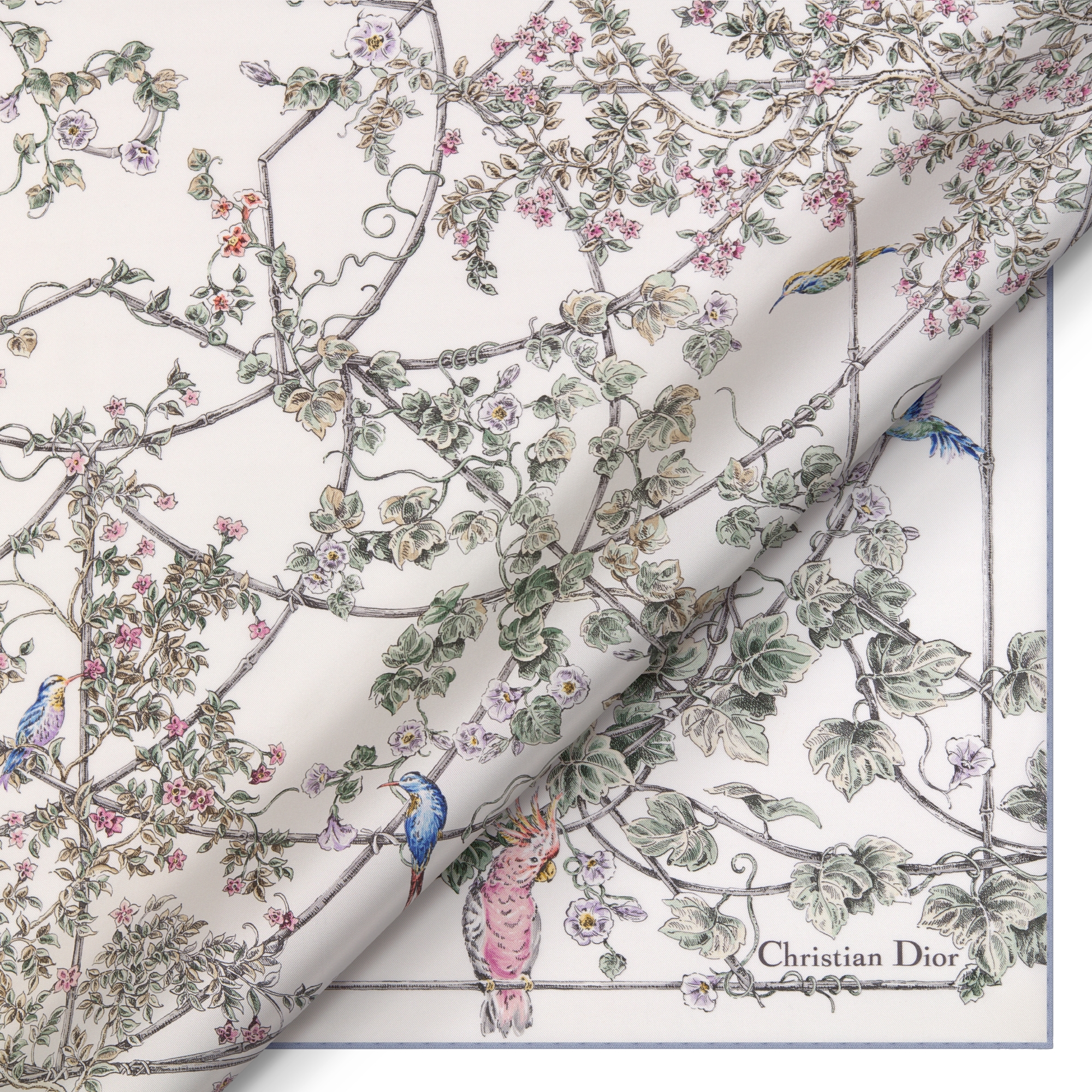 Jardin D-Étoile 90 Square Scarf Multicolor Silk Twill E09