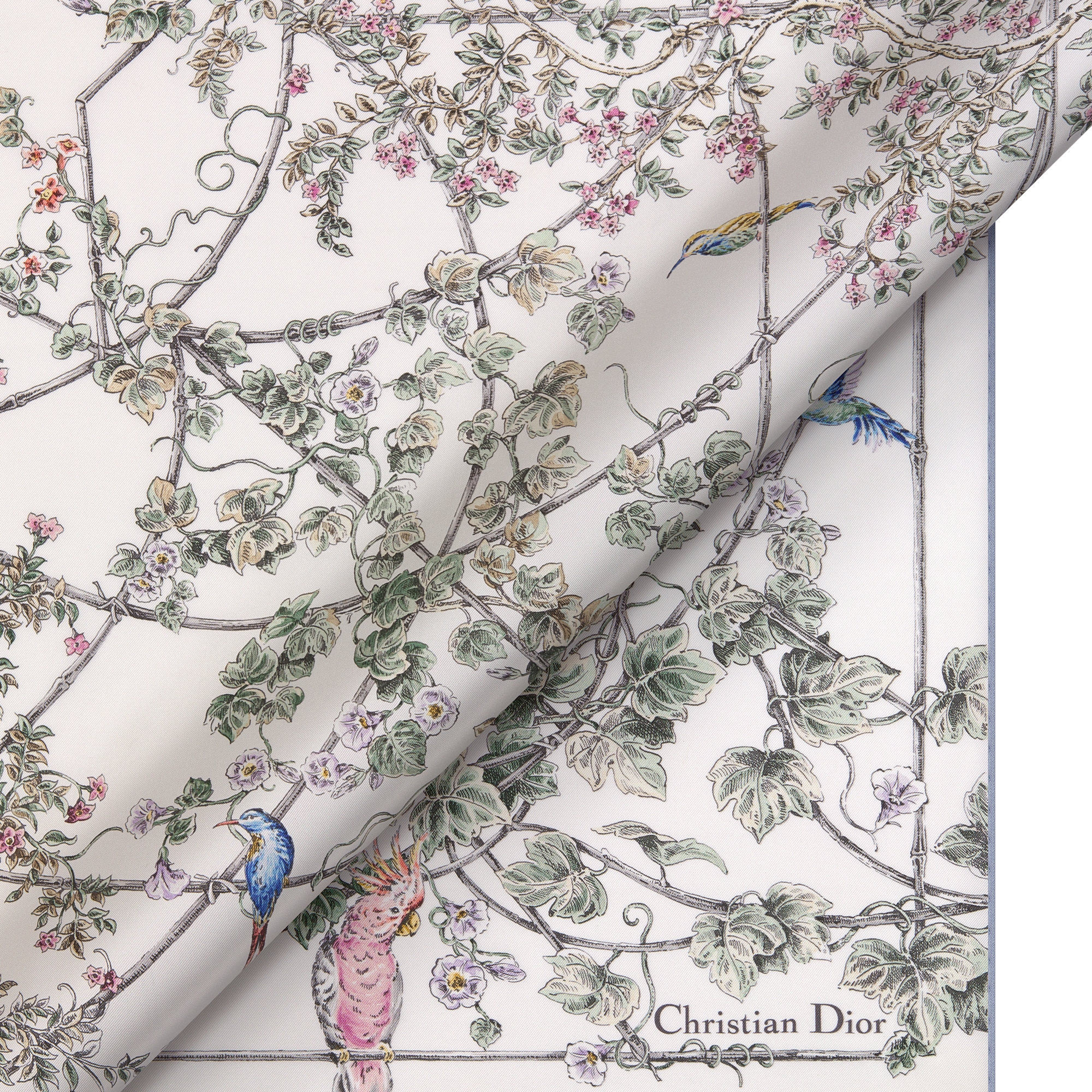 Jardin D-Étoile 90 Square Scarf Multicolor Silk Twill E09