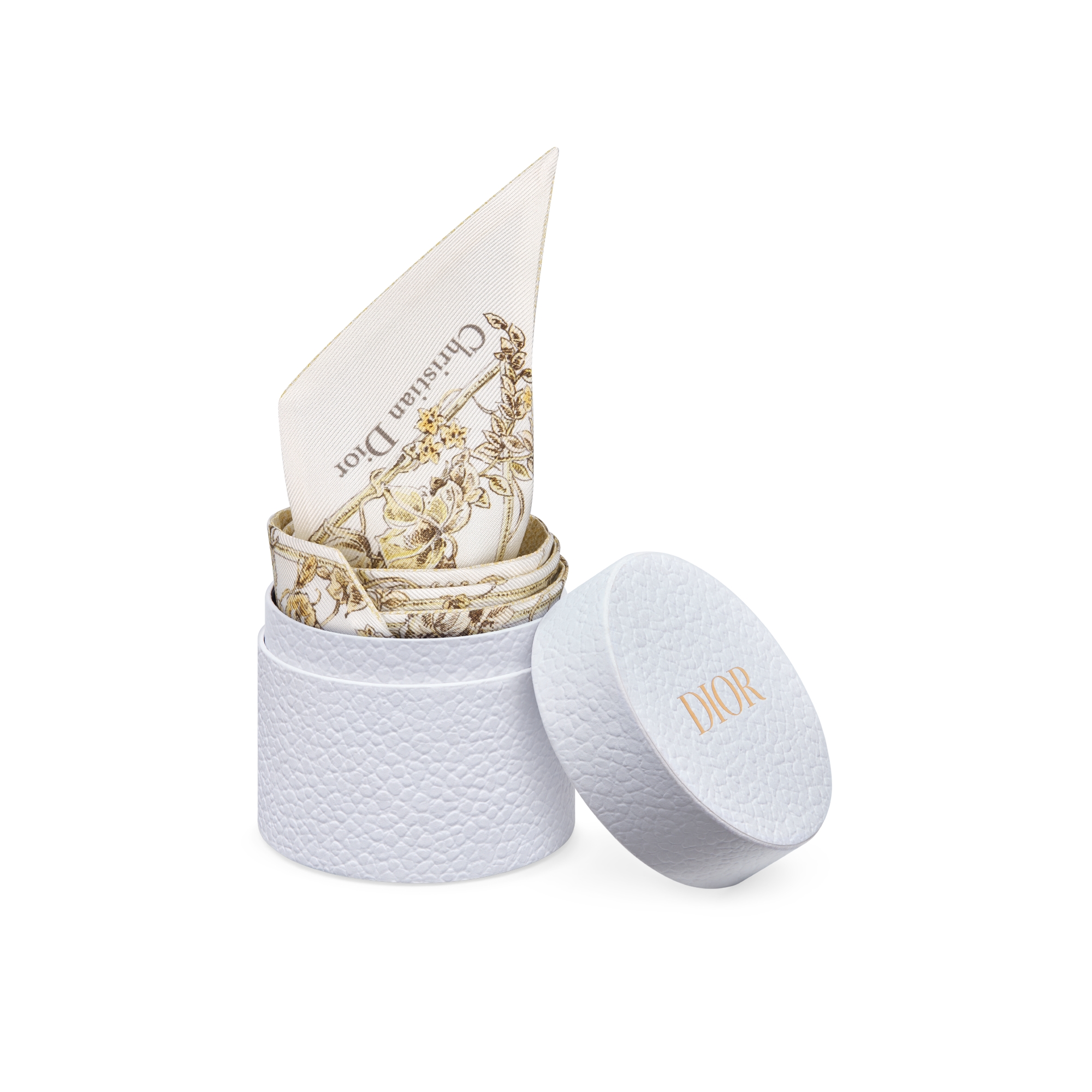 Mitzah Jardin D-Étoile Twill de seda branco e dourado E10