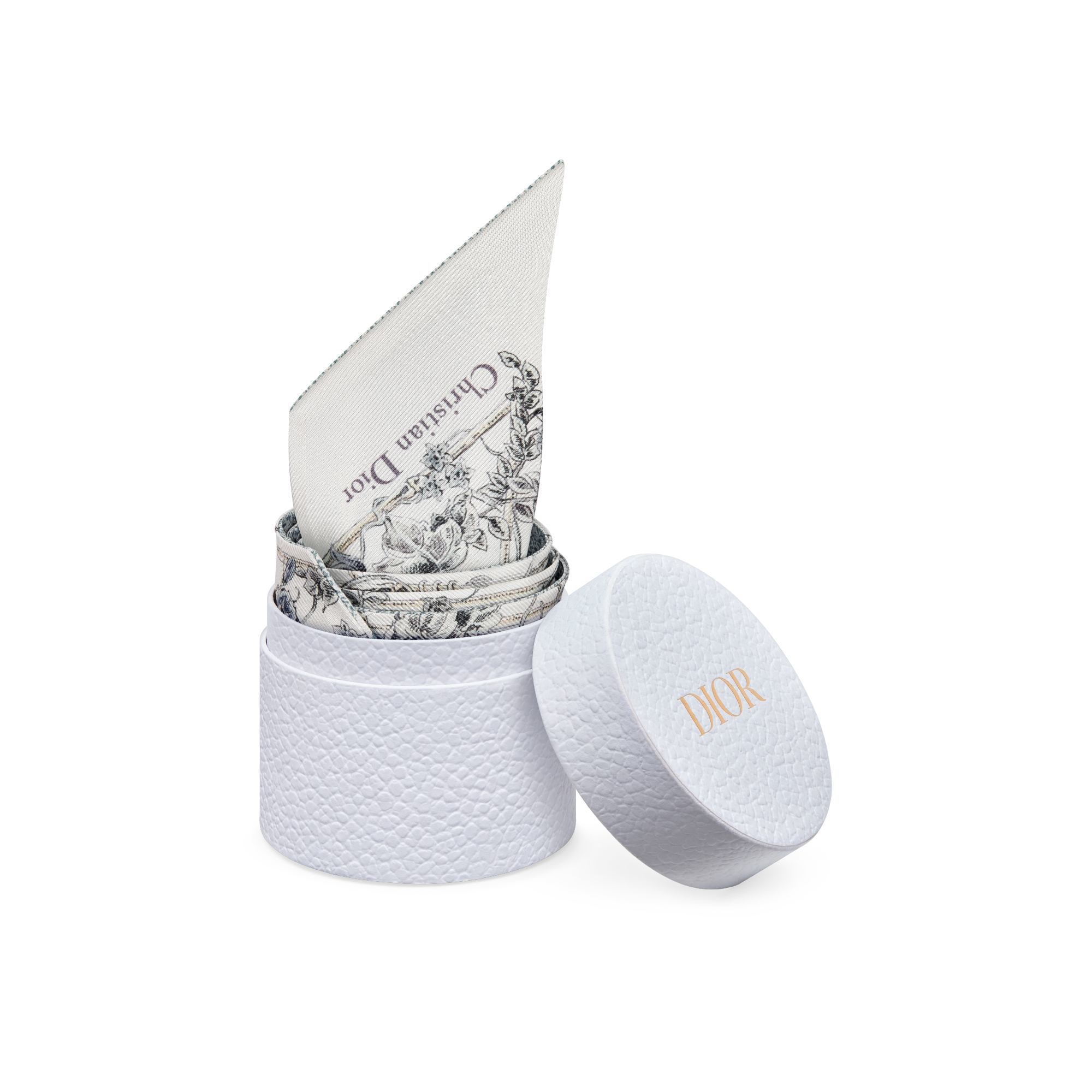 Mitzah Jardin D-Étoile Twill de seda branco e azul E10