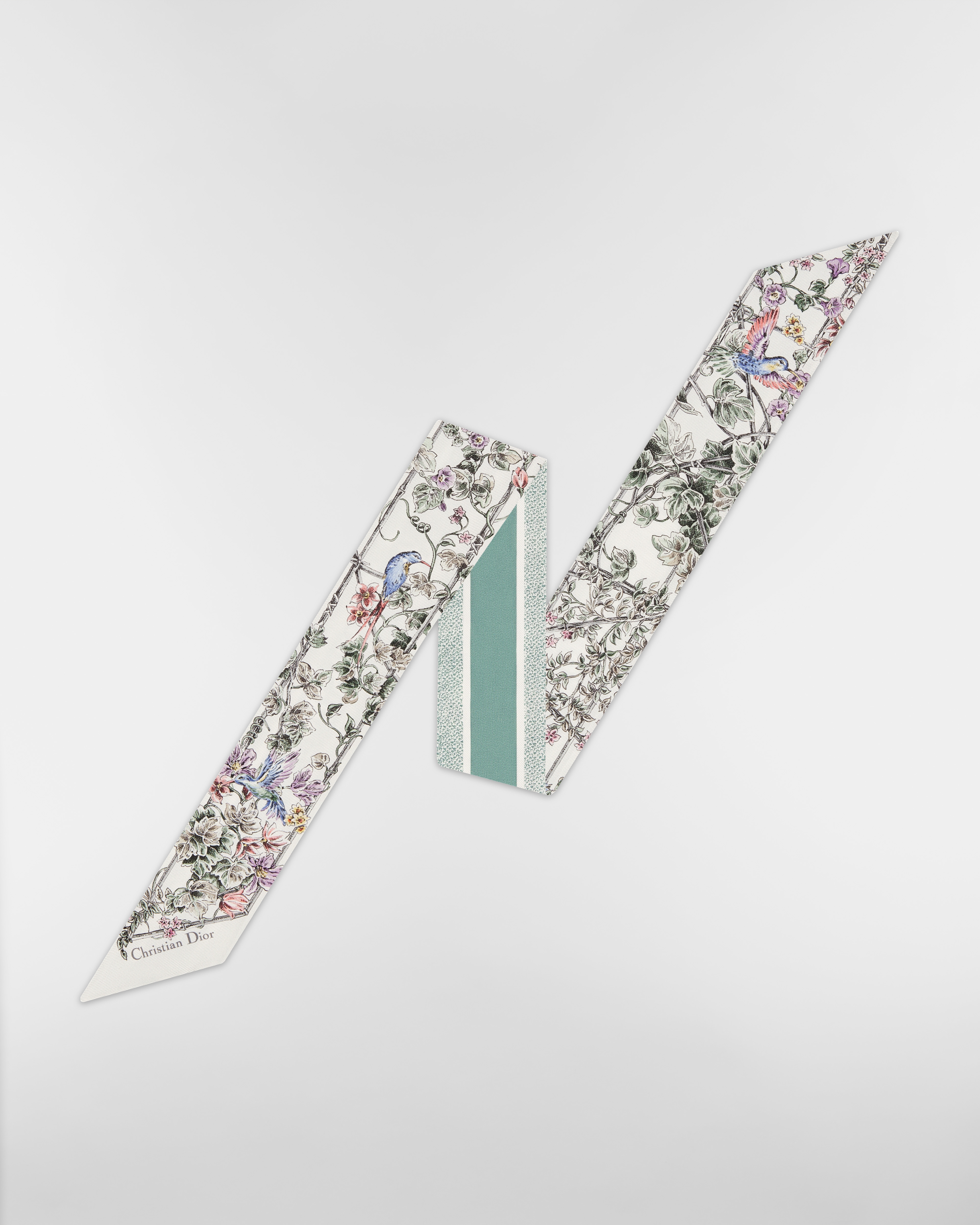 Mitzah-sjaal met Jardin D-Étoile-motief Veelkleurige zijden keperstof E01