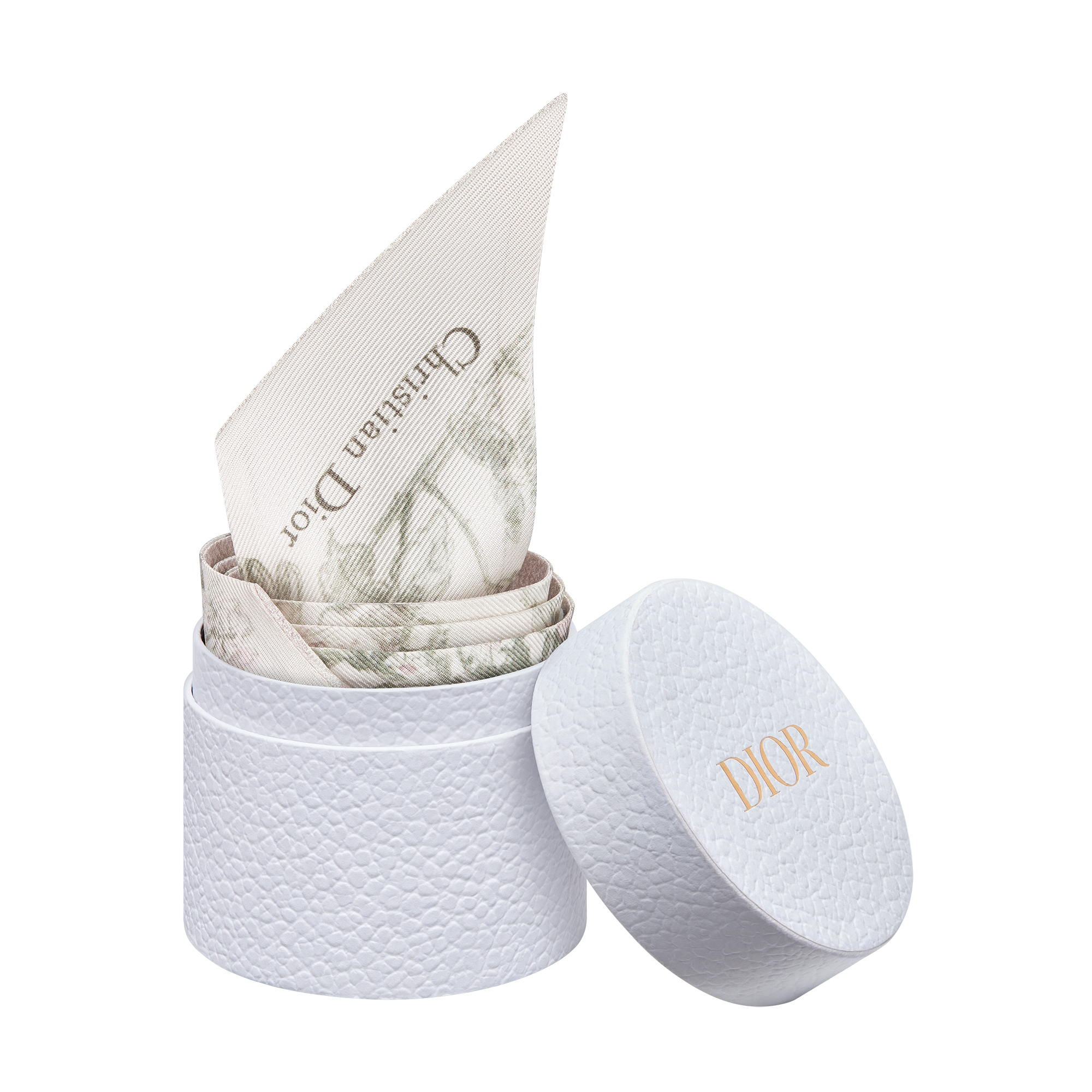 Rosier de Dior Mitzah Scarf White and Purple Silk Twill E10