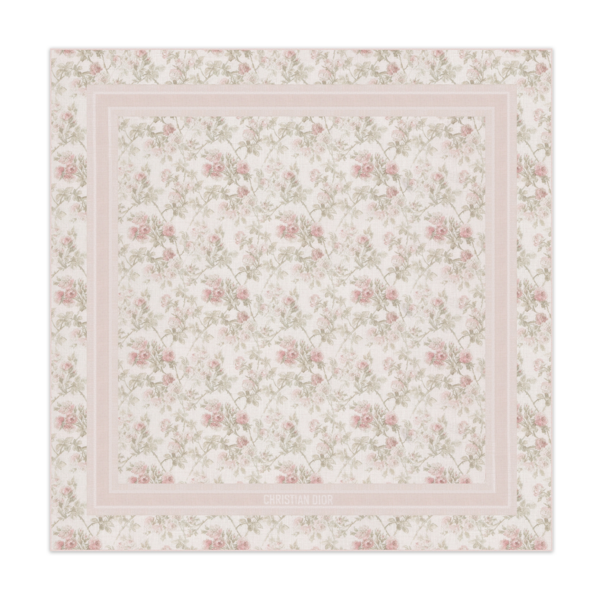 Rosier de Dior Shawl White and Pink Cashmere E01