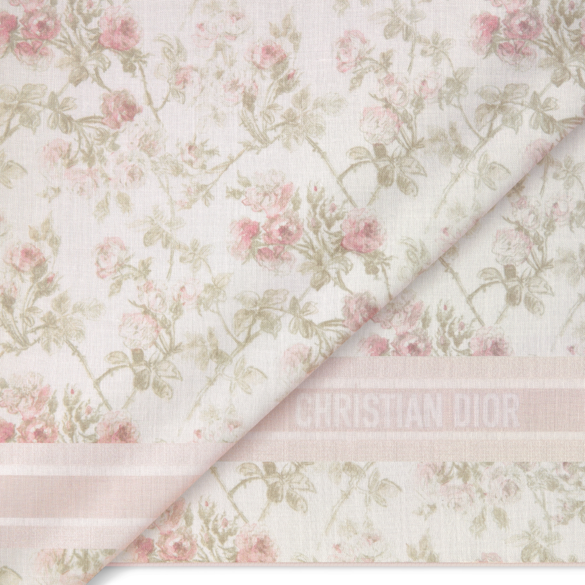 Rosier de Dior Shawl White and Pink Cashmere E09