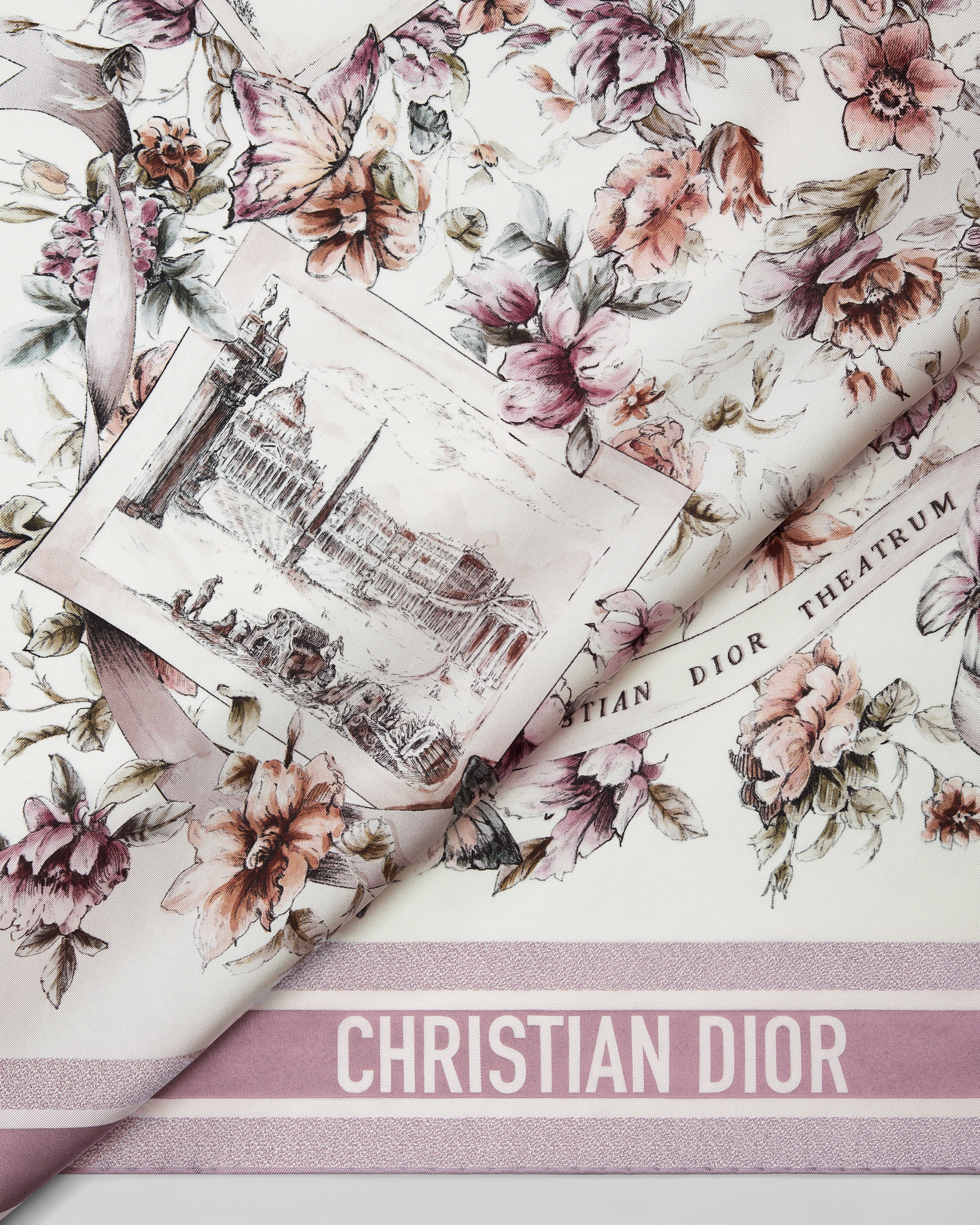 Souvenir de Rome 90 スクエアスカーフ シルクツイル E09