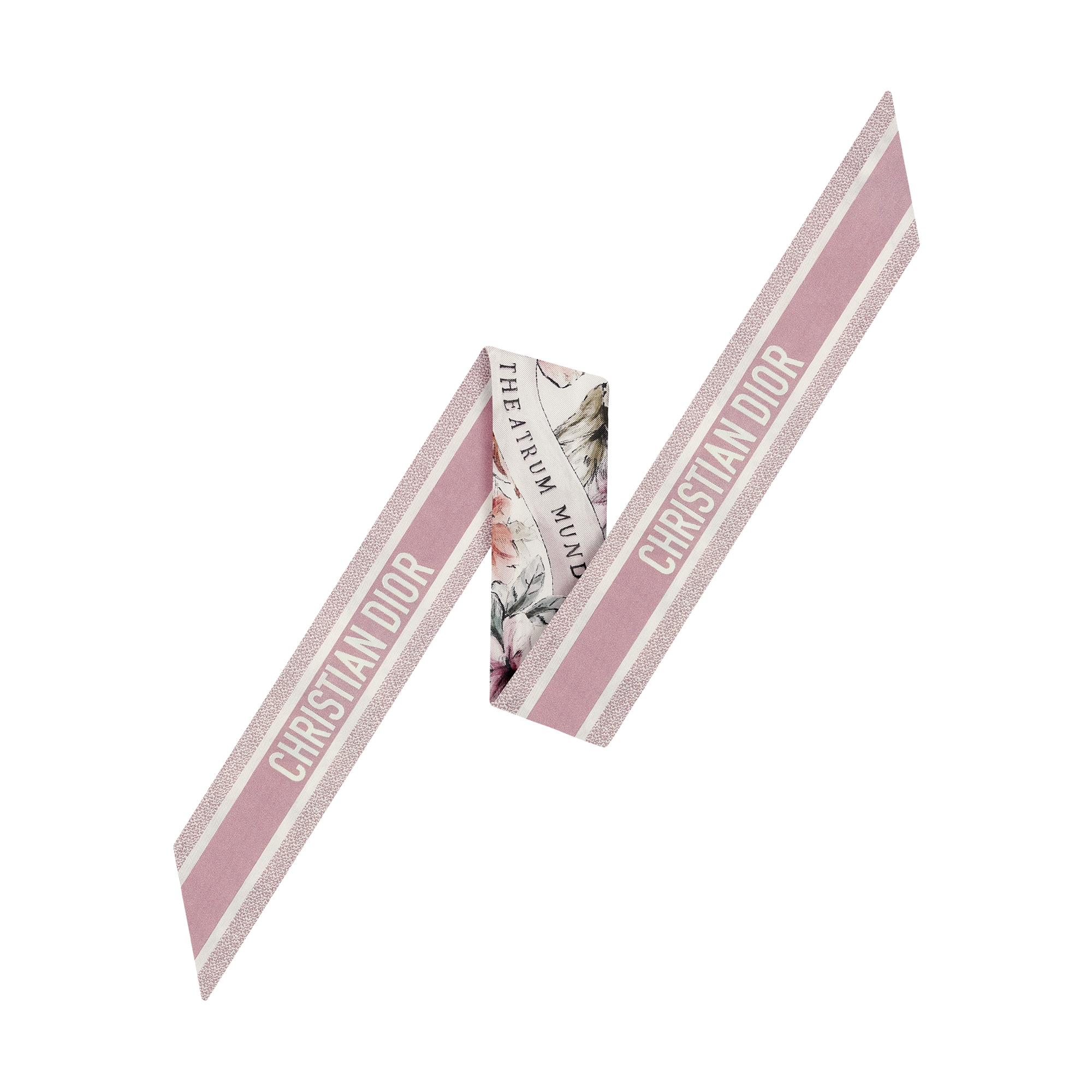 Souvenir de Rome Mitzah Scarf White and Purple Multicolor Silk Twill E08