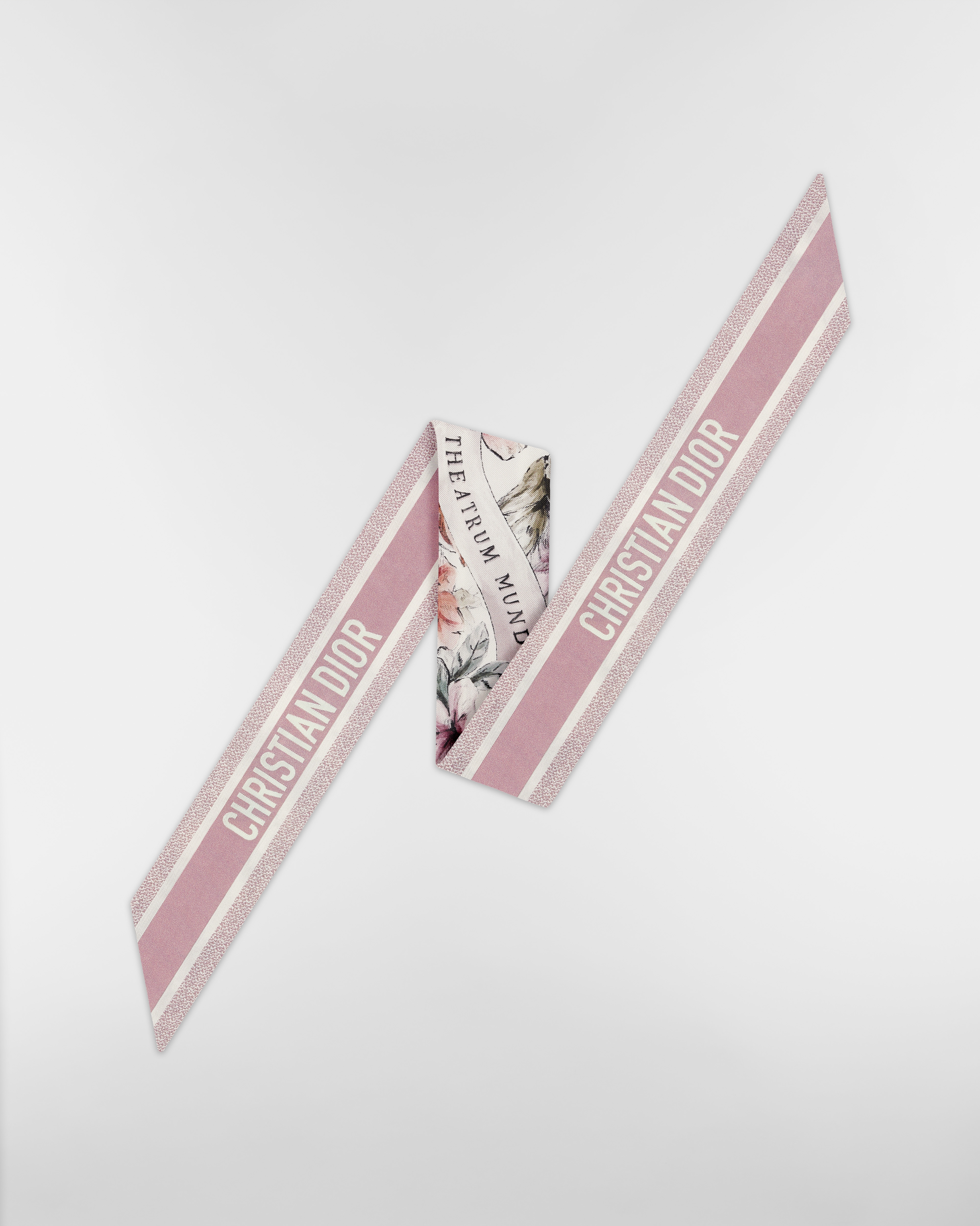 Mitzah Souvenir de Rome Twill de seda multicolorido nas cores branca e roxa E08