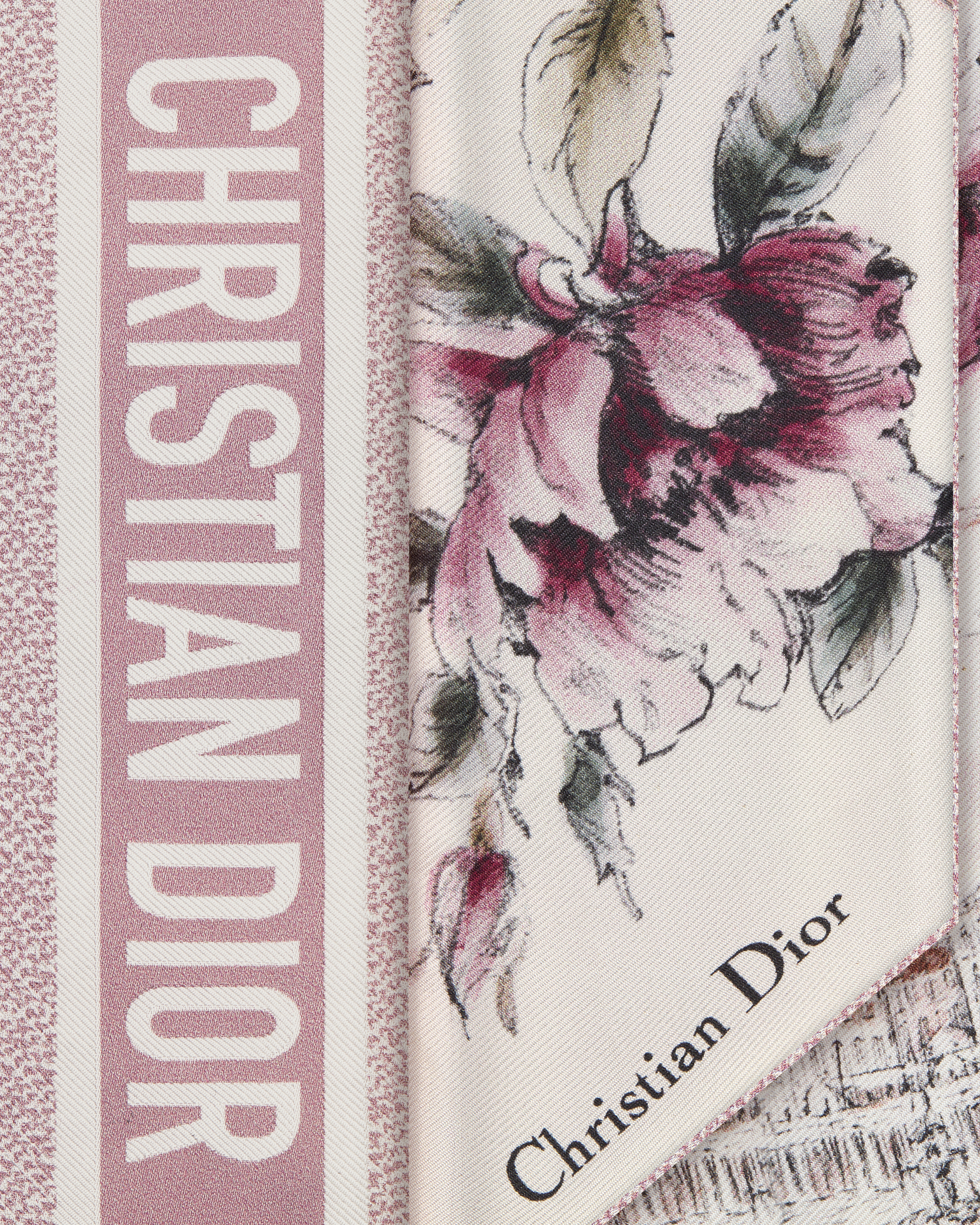 وشاح ميتزا Souvenir de Rome حرير بحبكة تويل متعدد الألوان على خلفية باللونين الأبيض والأرجواني E09