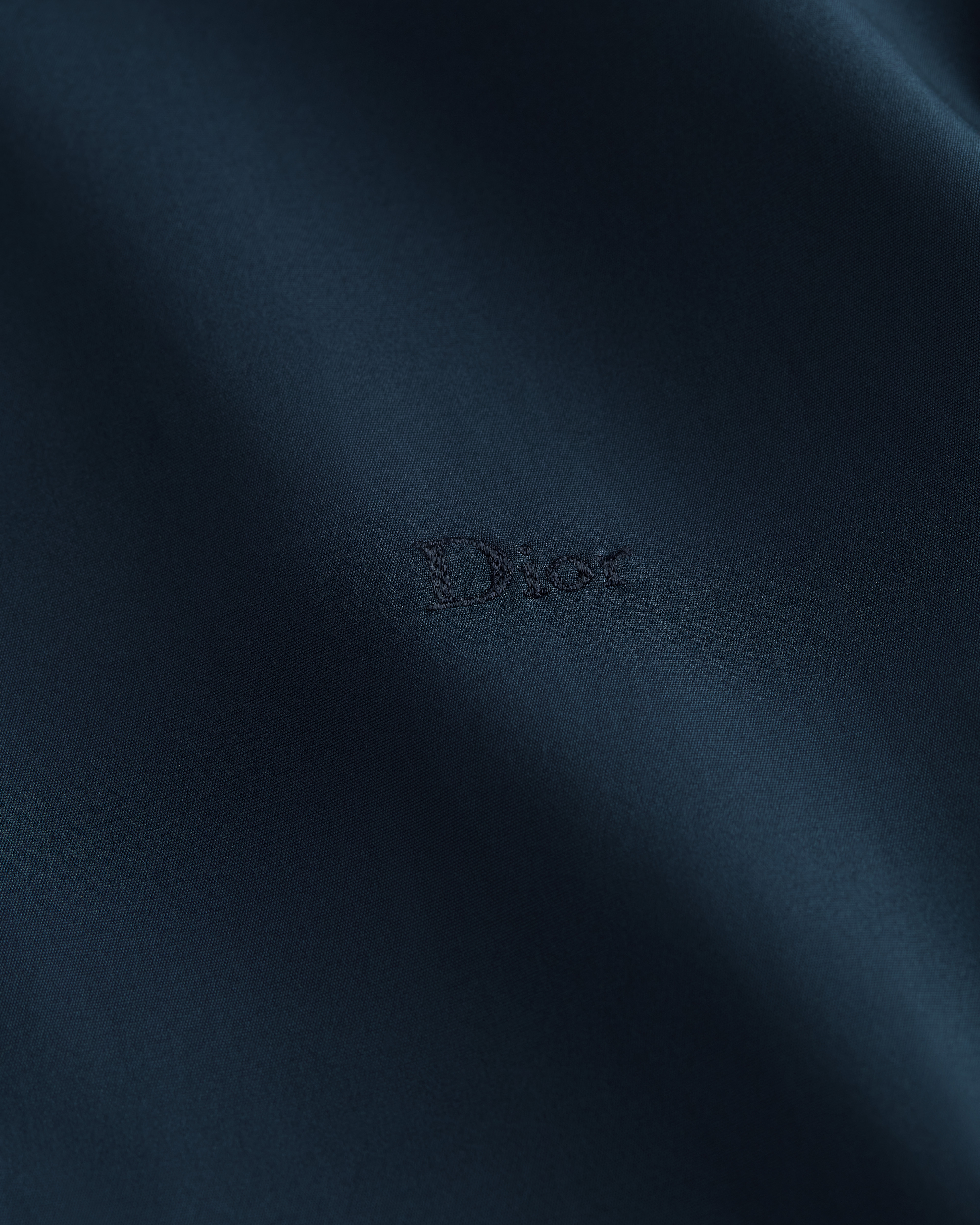 Blusa a maniche corte Popeline di cotone blu navy E09