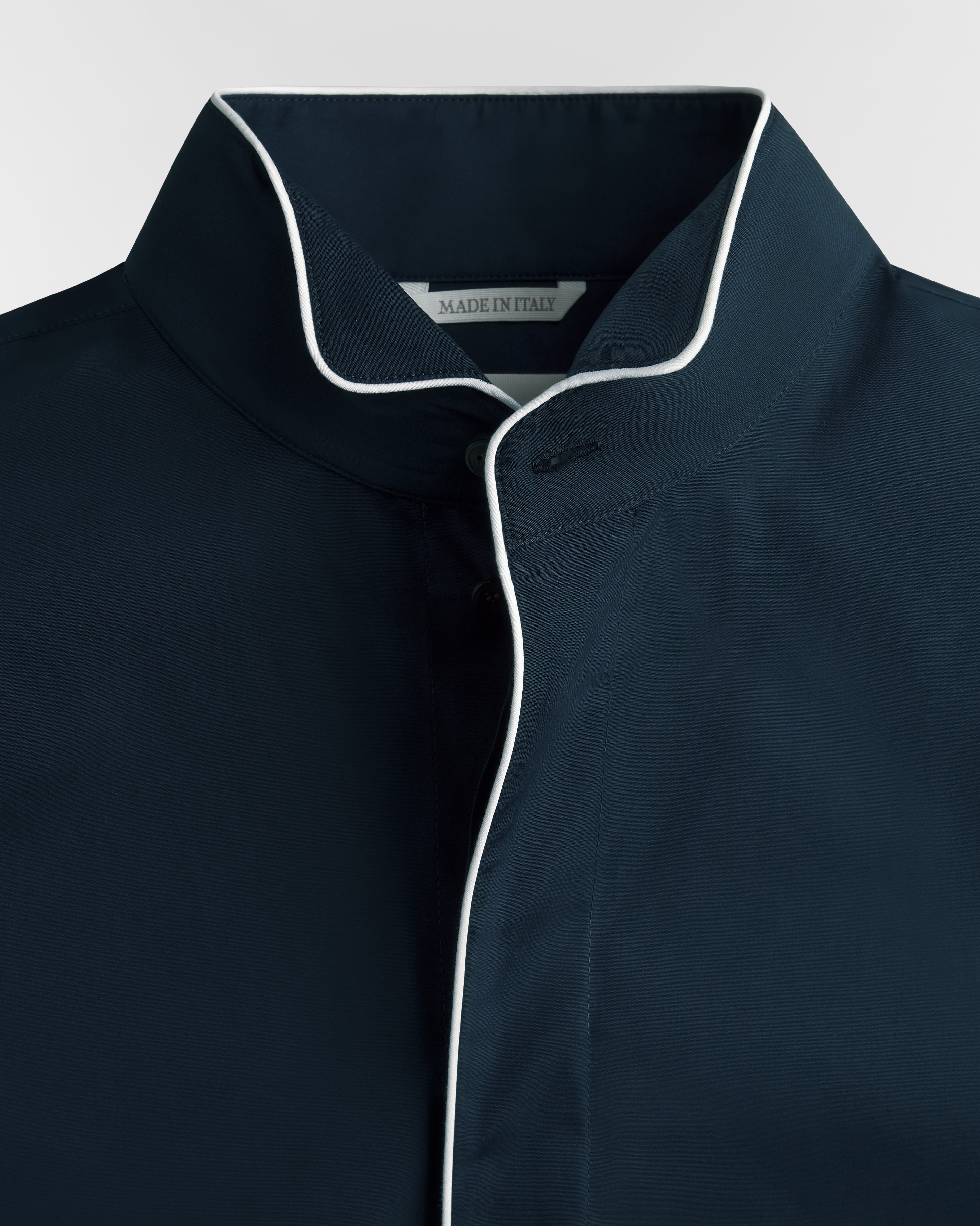 Blusa a maniche corte Popeline di cotone blu navy E10