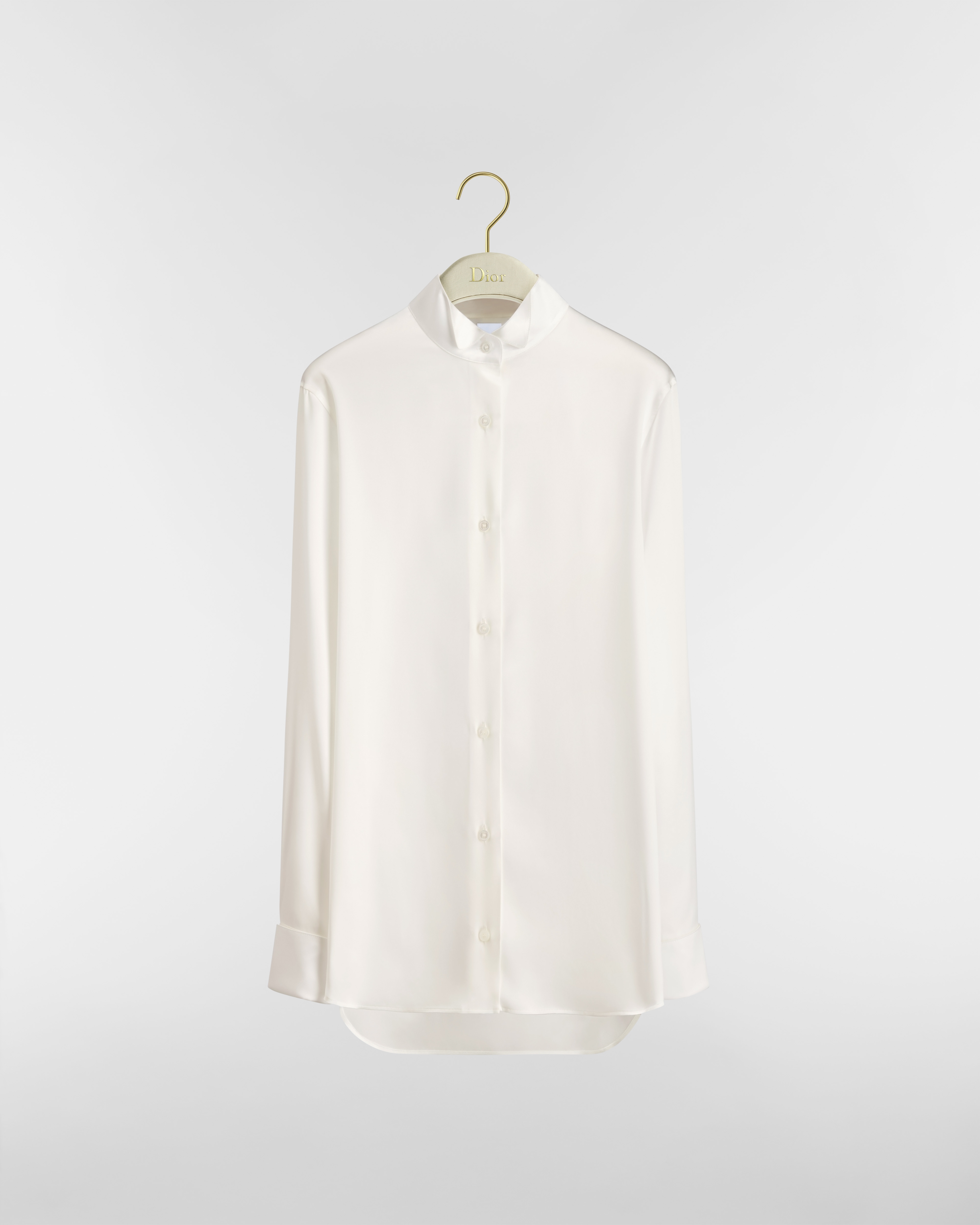Blusa com jabô removível Seda branca E01