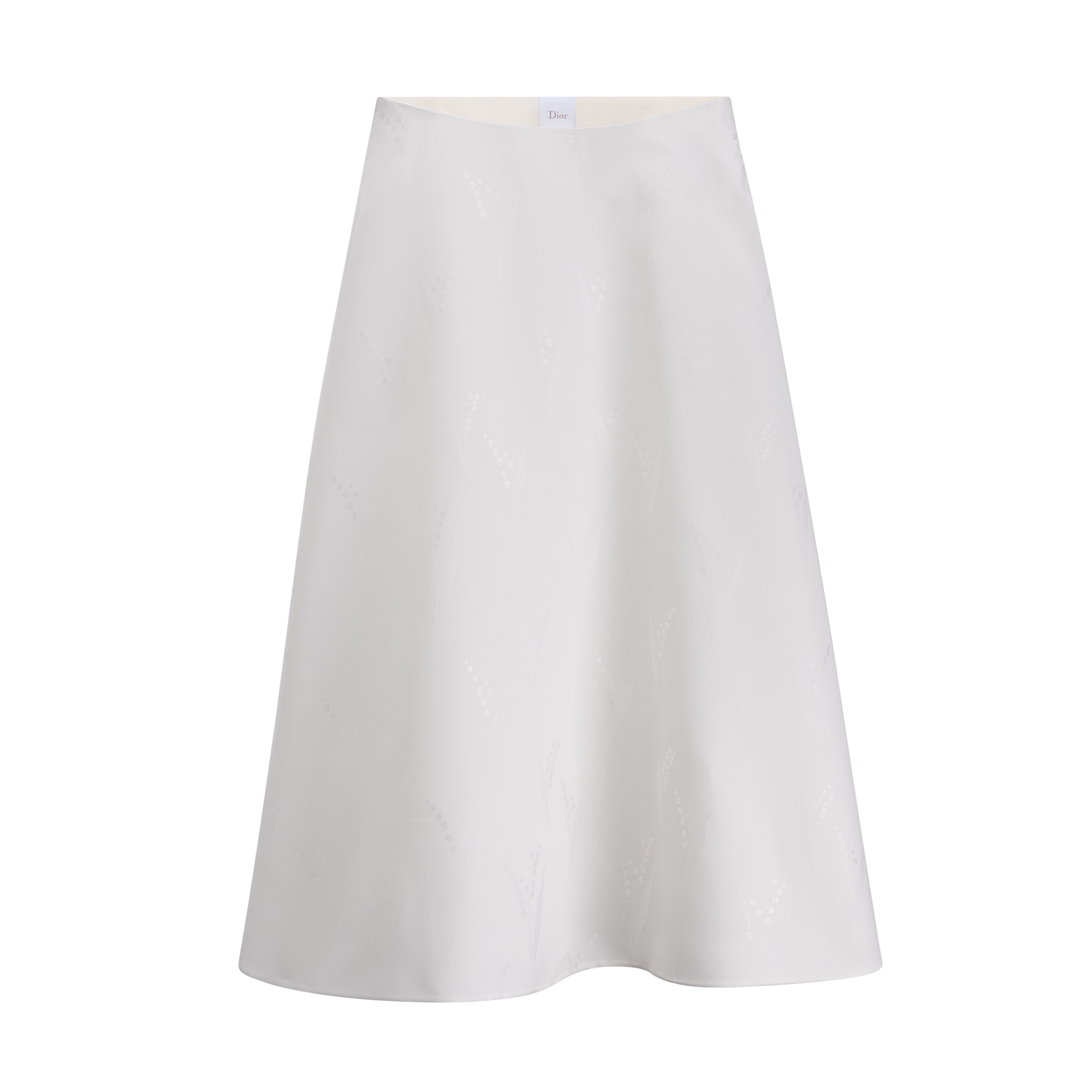 Witte zijde en wol met lelietje-van-dalen-motief