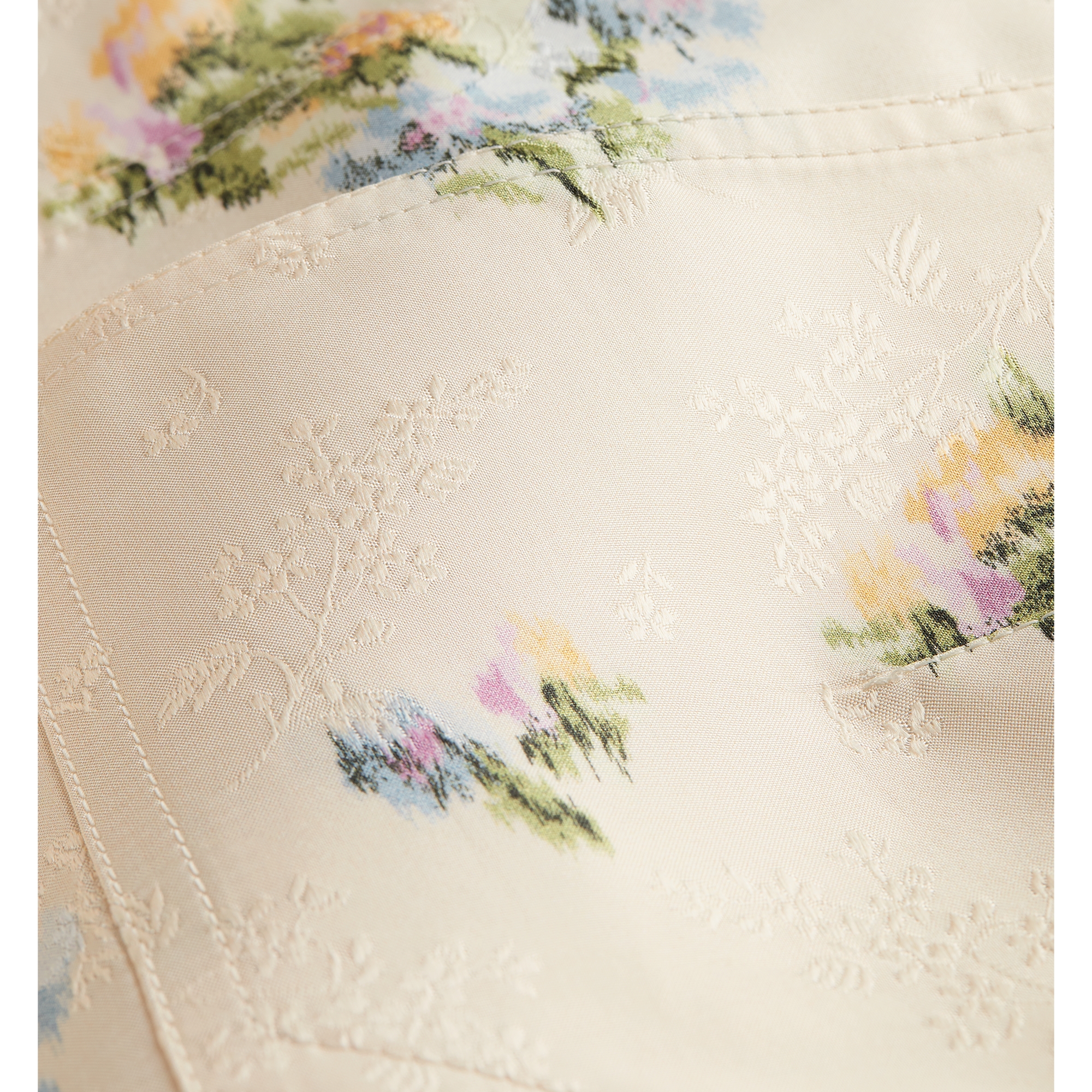 Miniskirt Ecru Multicolor Dior Secret Garden Silk Twill E10