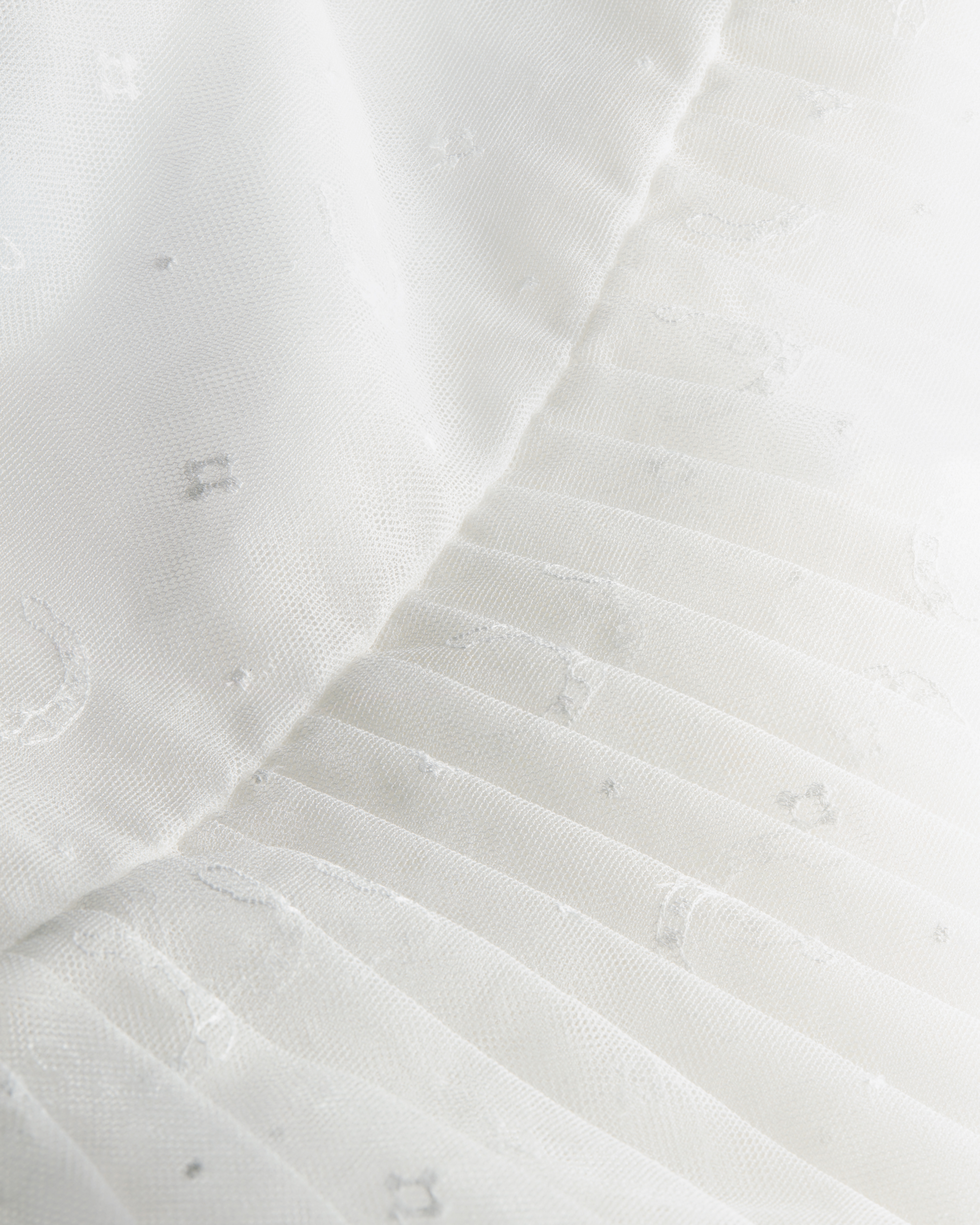 Falda plisada de largo medio con bordado Tul plumeti blanco con motivo Dior Horseshoe E11