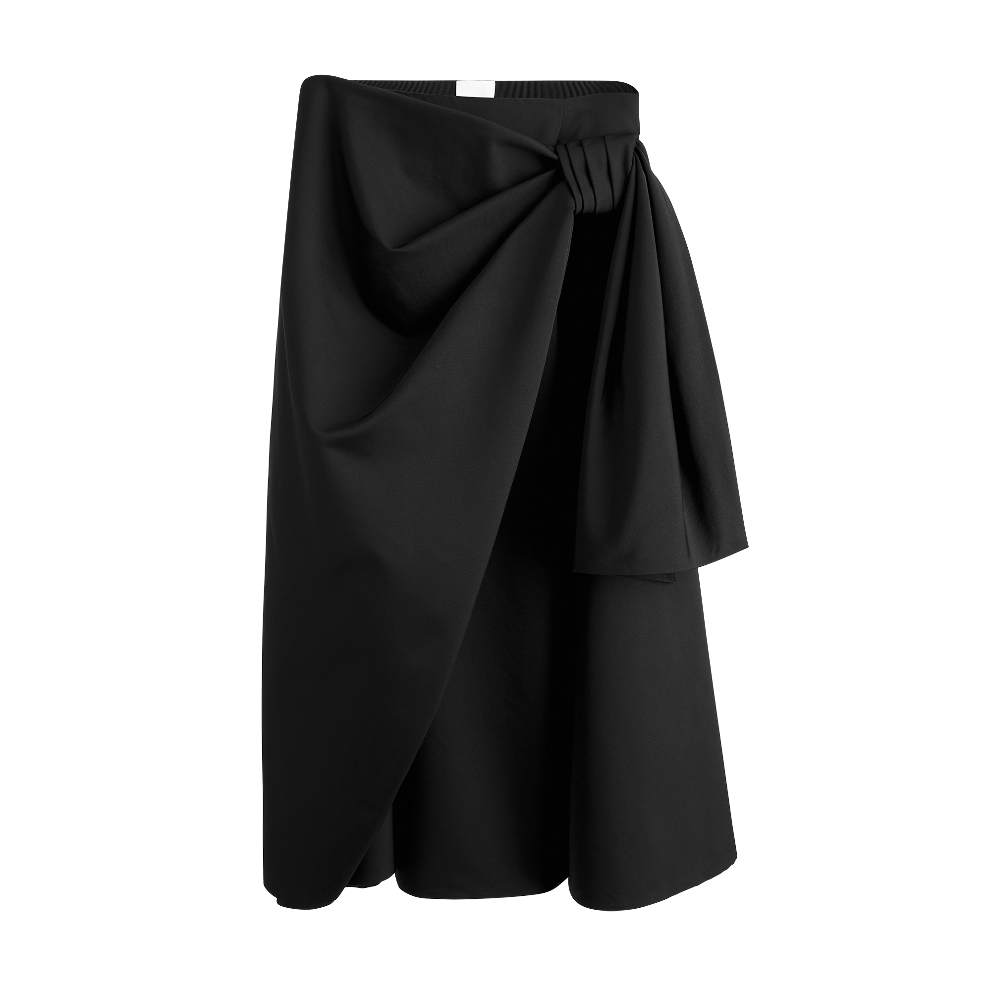 Mid-Length Draped Skirt Black Wool and Silk Radzimir | DIOR