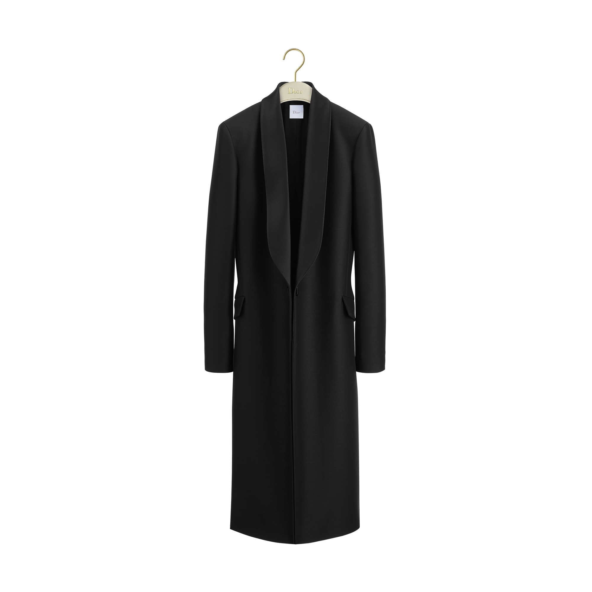 Coat Black Wool and Silk | DIOR