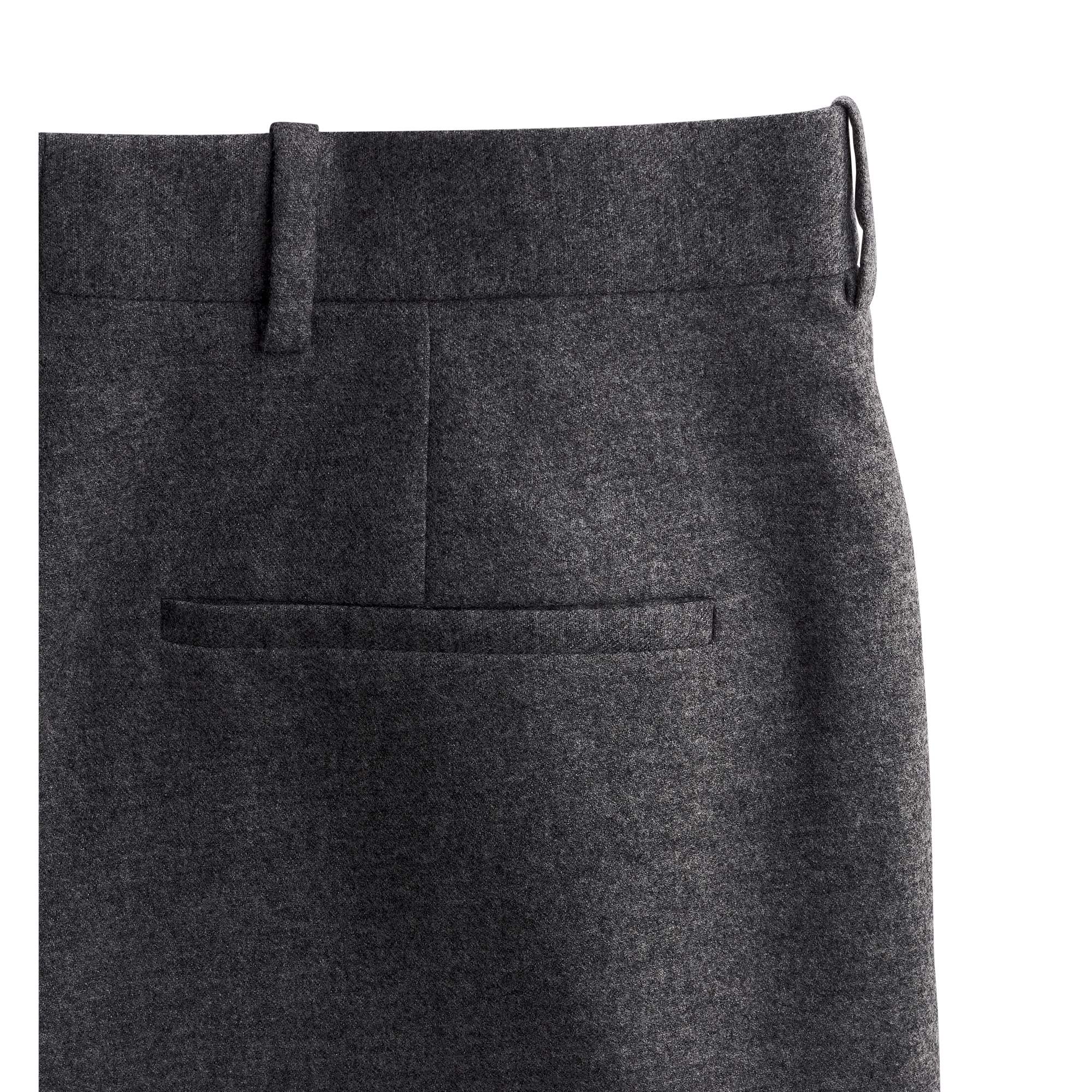 Regular-Fit Pants Gray Wool-Cashmere Flannel E09