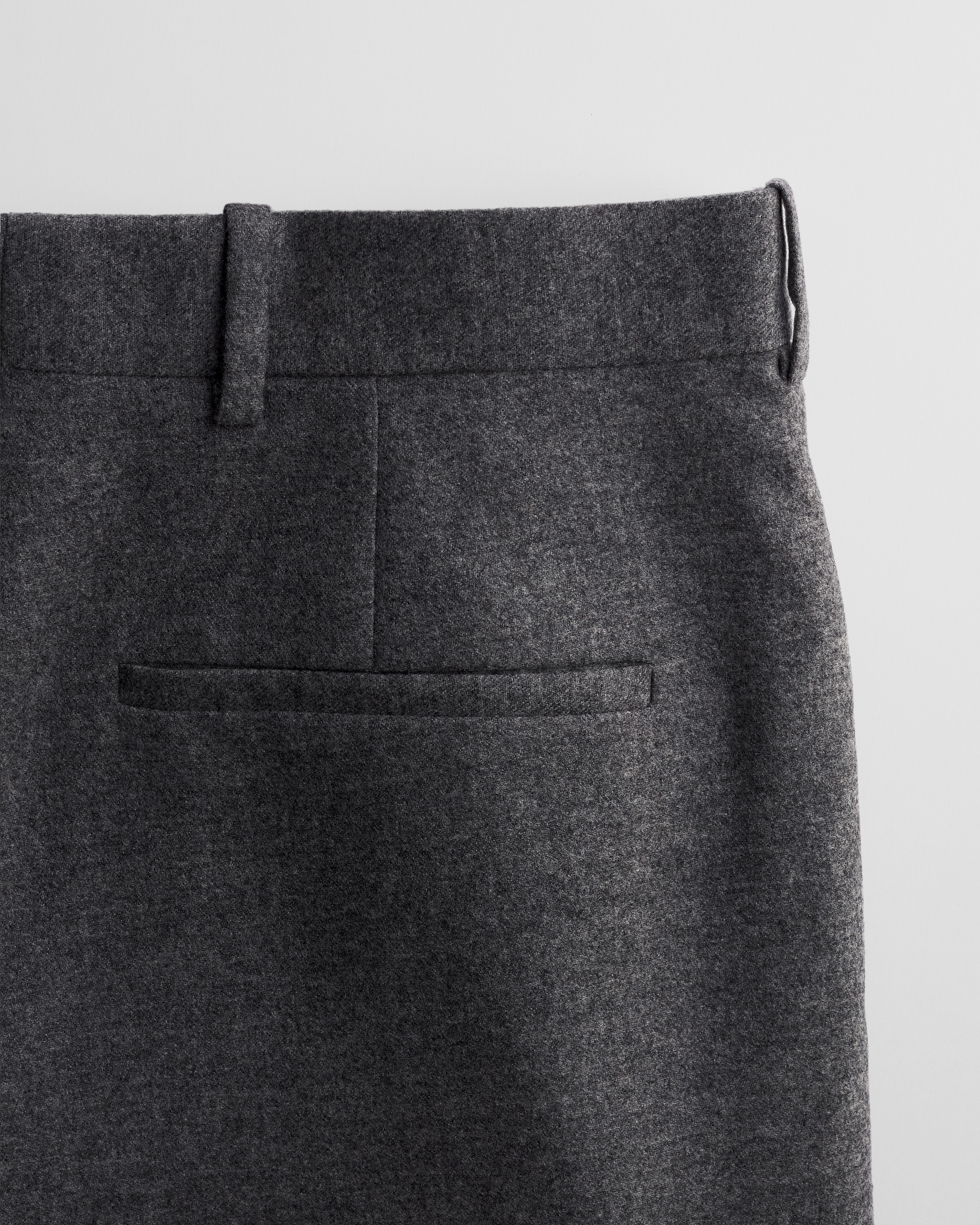 Regular-Fit Pants Gray Wool-Cashmere Flannel E09