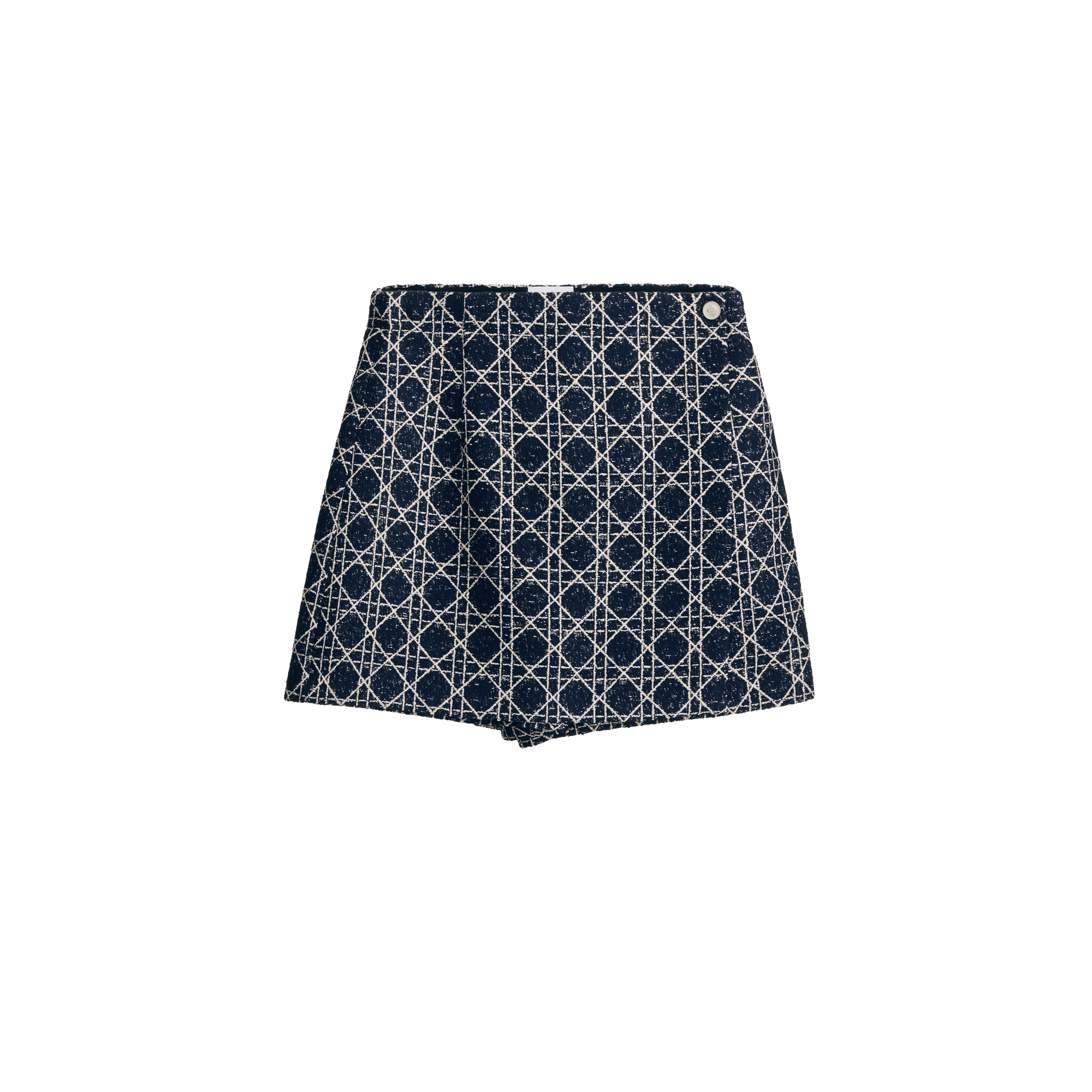 Macrocannage Skort Navy Blue and Ecru Tweed | DIOR