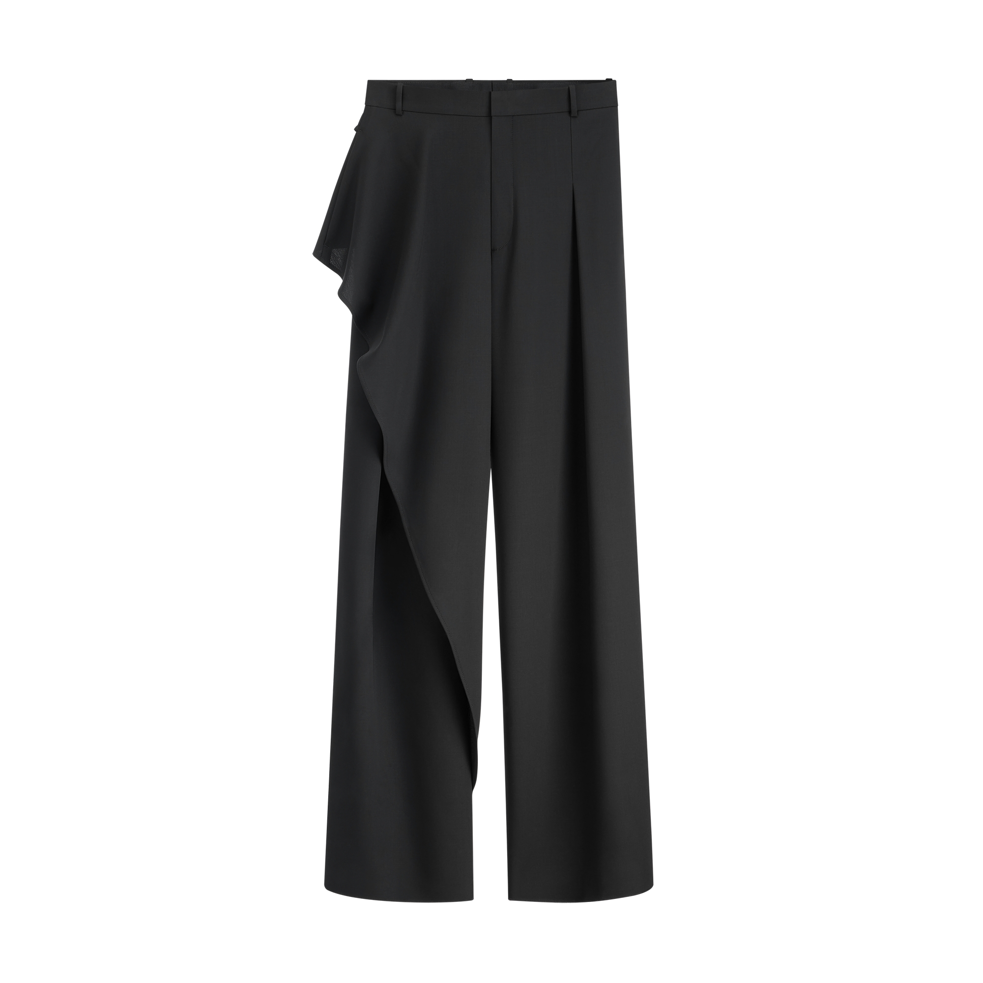 Draped Regular-Fit Pants Black Virgin Wool | DIOR US