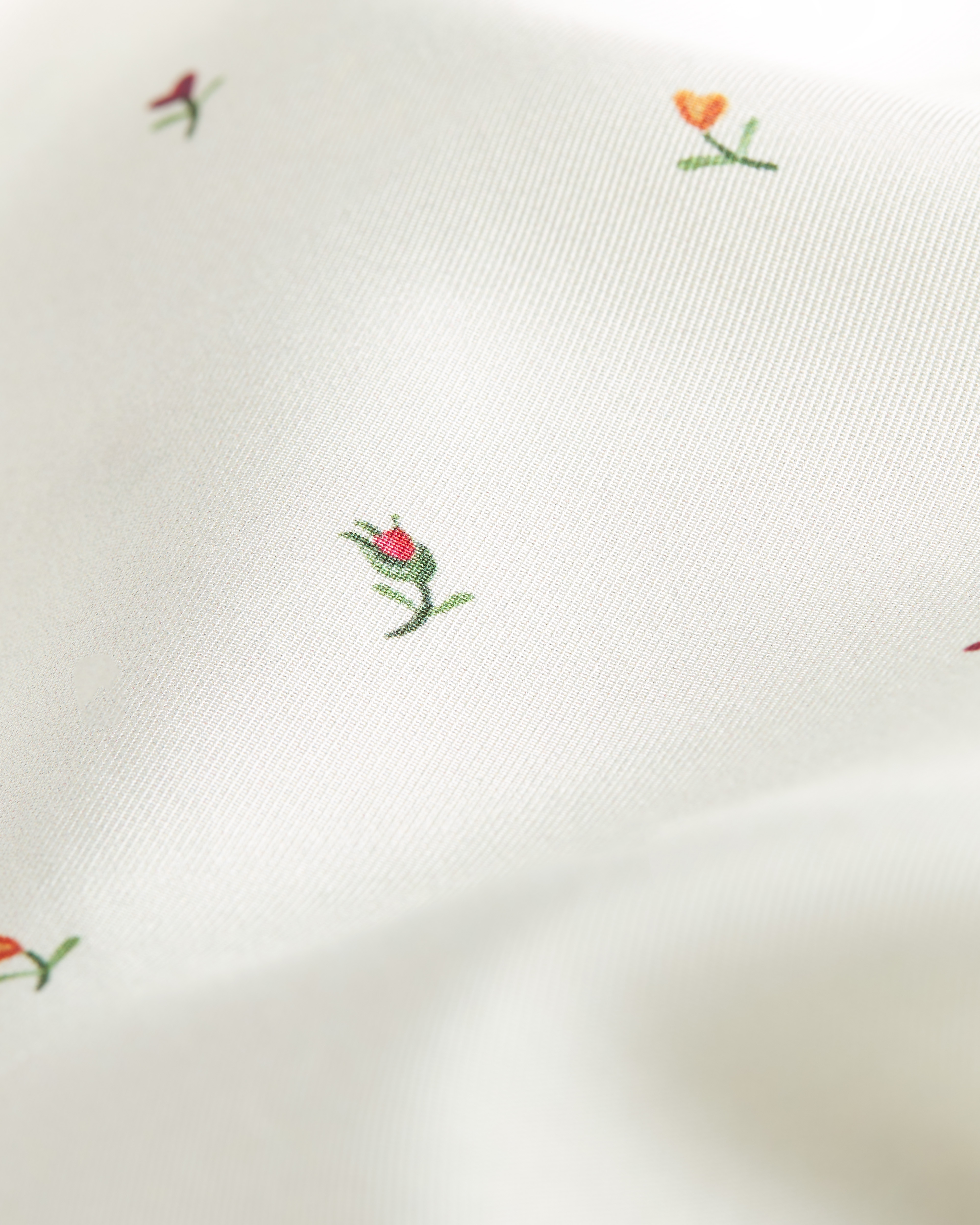 Pantalon Dioramour Twill de soie blanche à motif Revolution Flowers multicolore E09