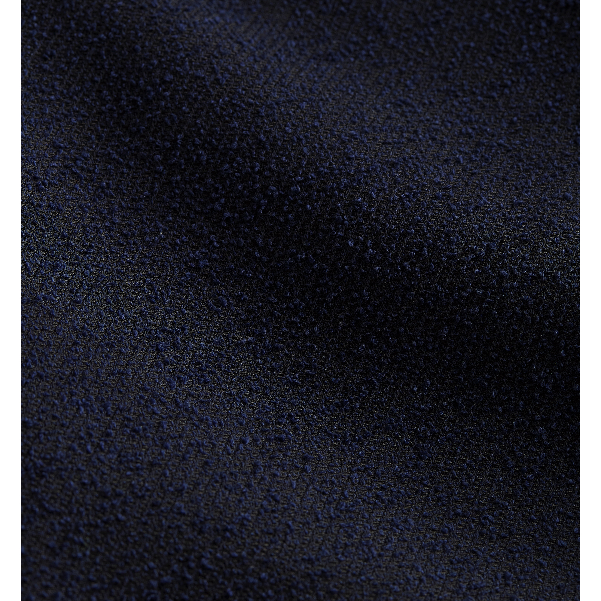 Straight Dress Navy Blue Virgin Wool-Cotton-Blend Bouclé E09