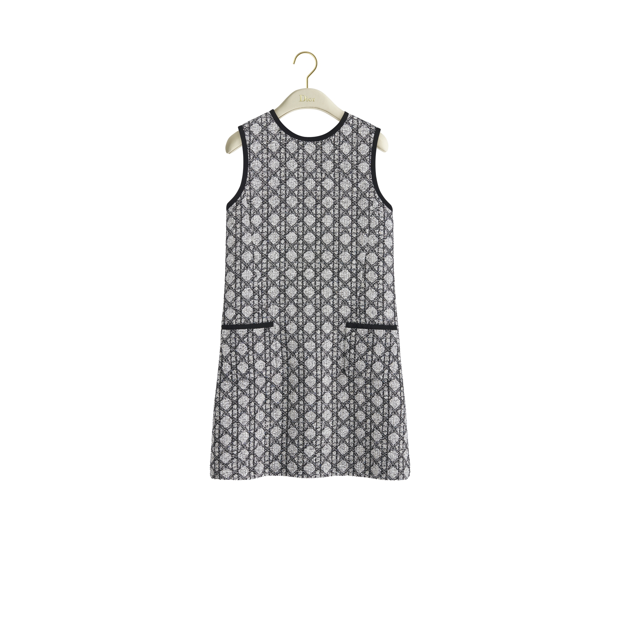 Black and white sleeveless dress
