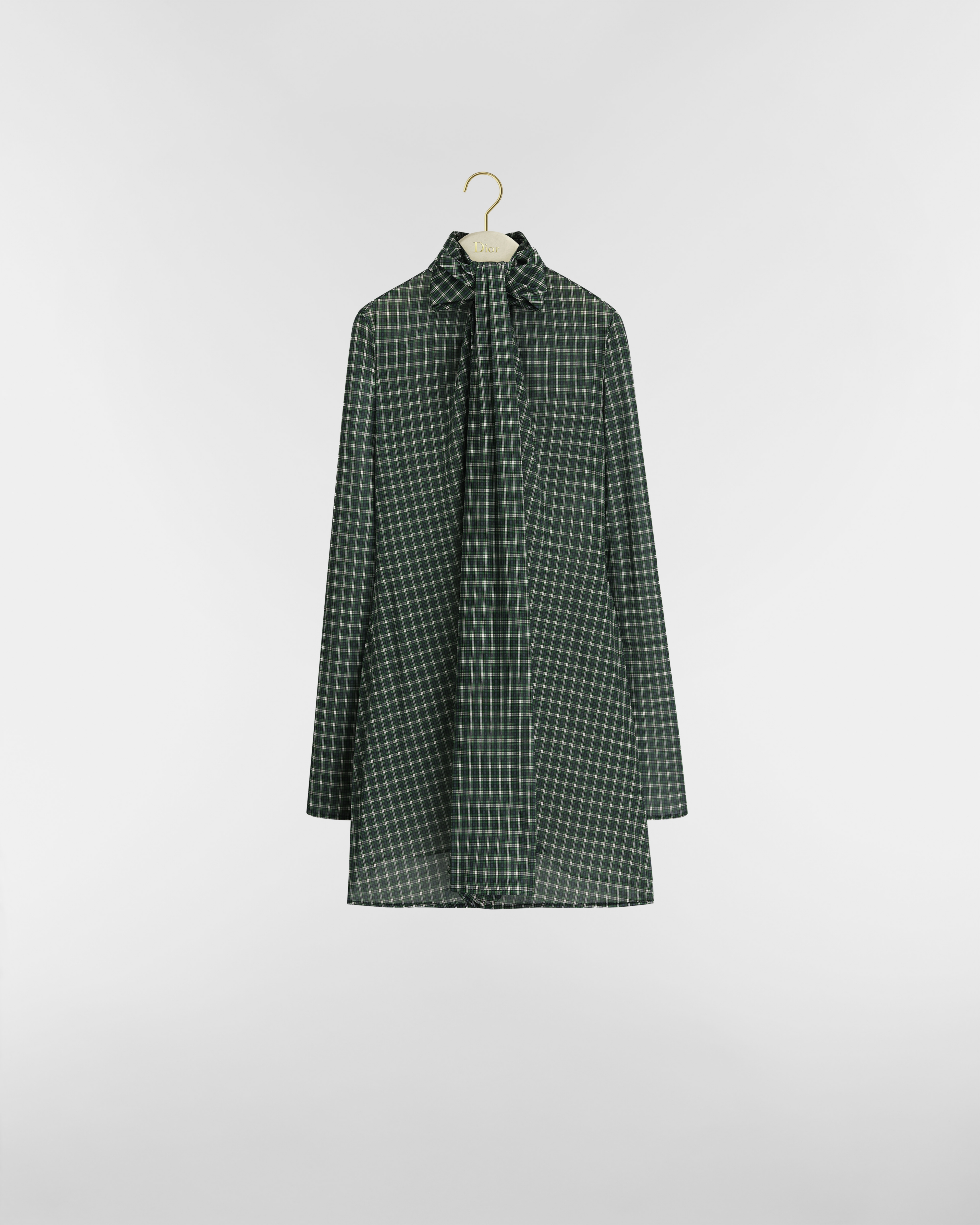 Short Dress with Bow Collar