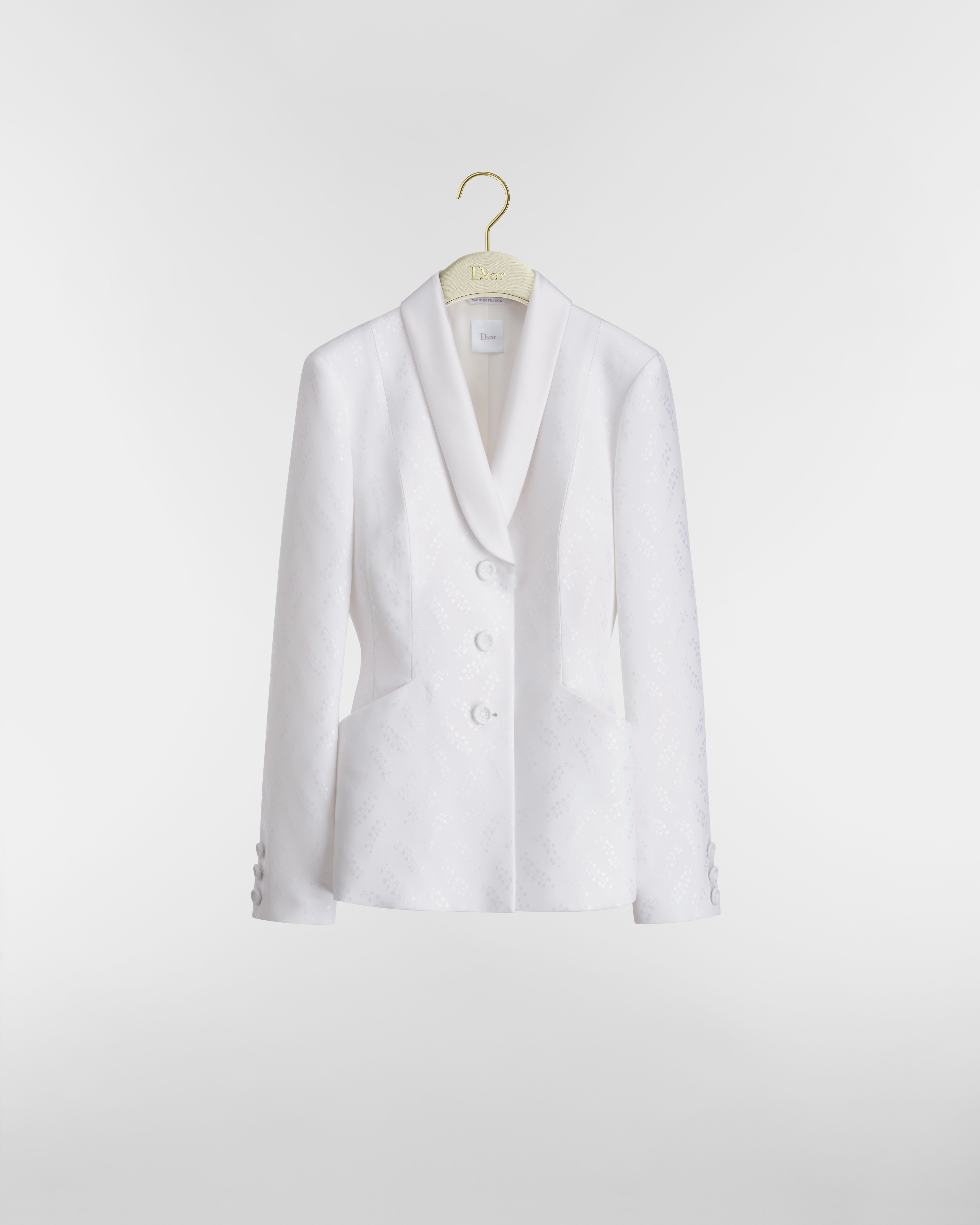 Chaqueta Bar Seda y lana Lily of the Valley en blanco E01