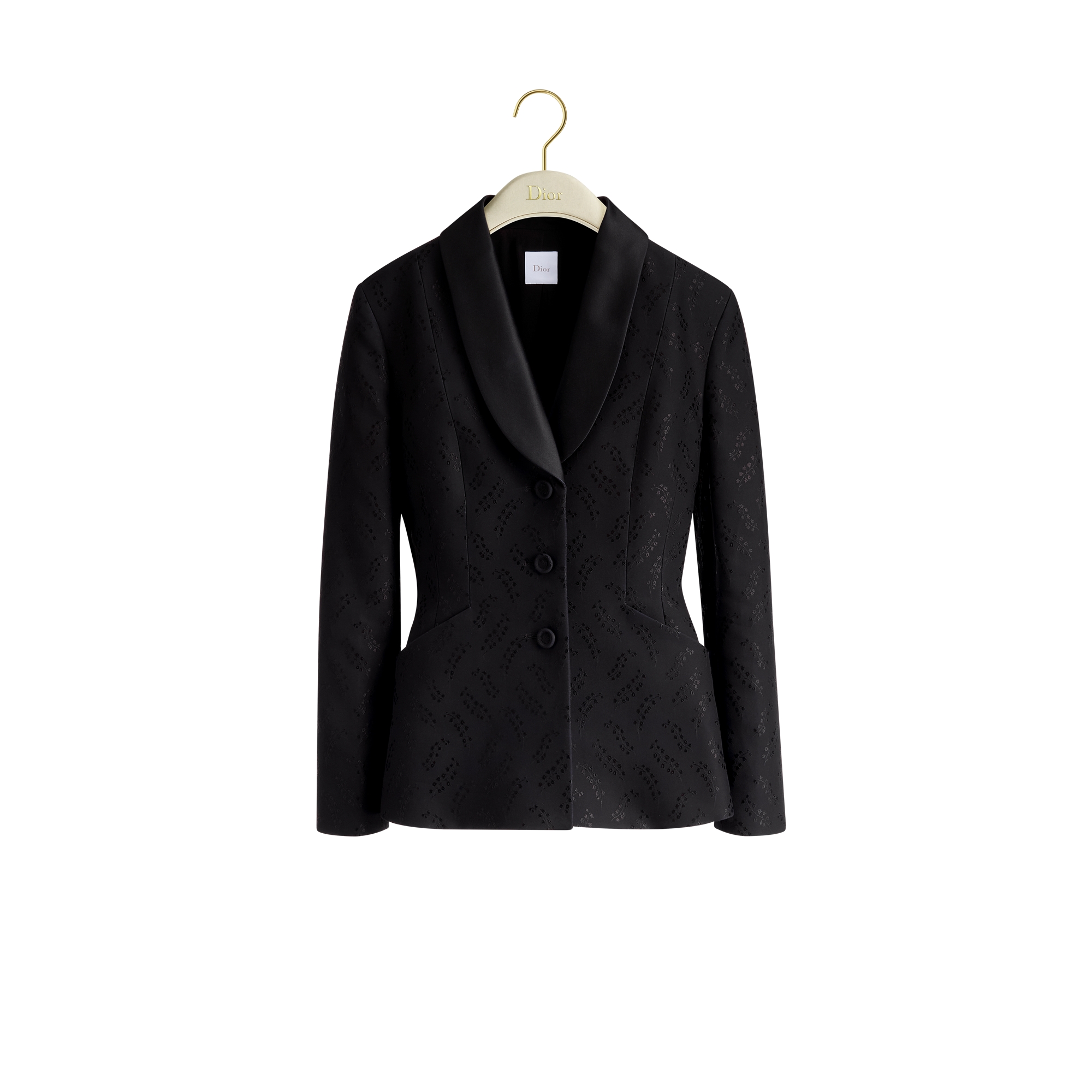 Bar Jacket Black Lily of the Valley Silk and Wool E01