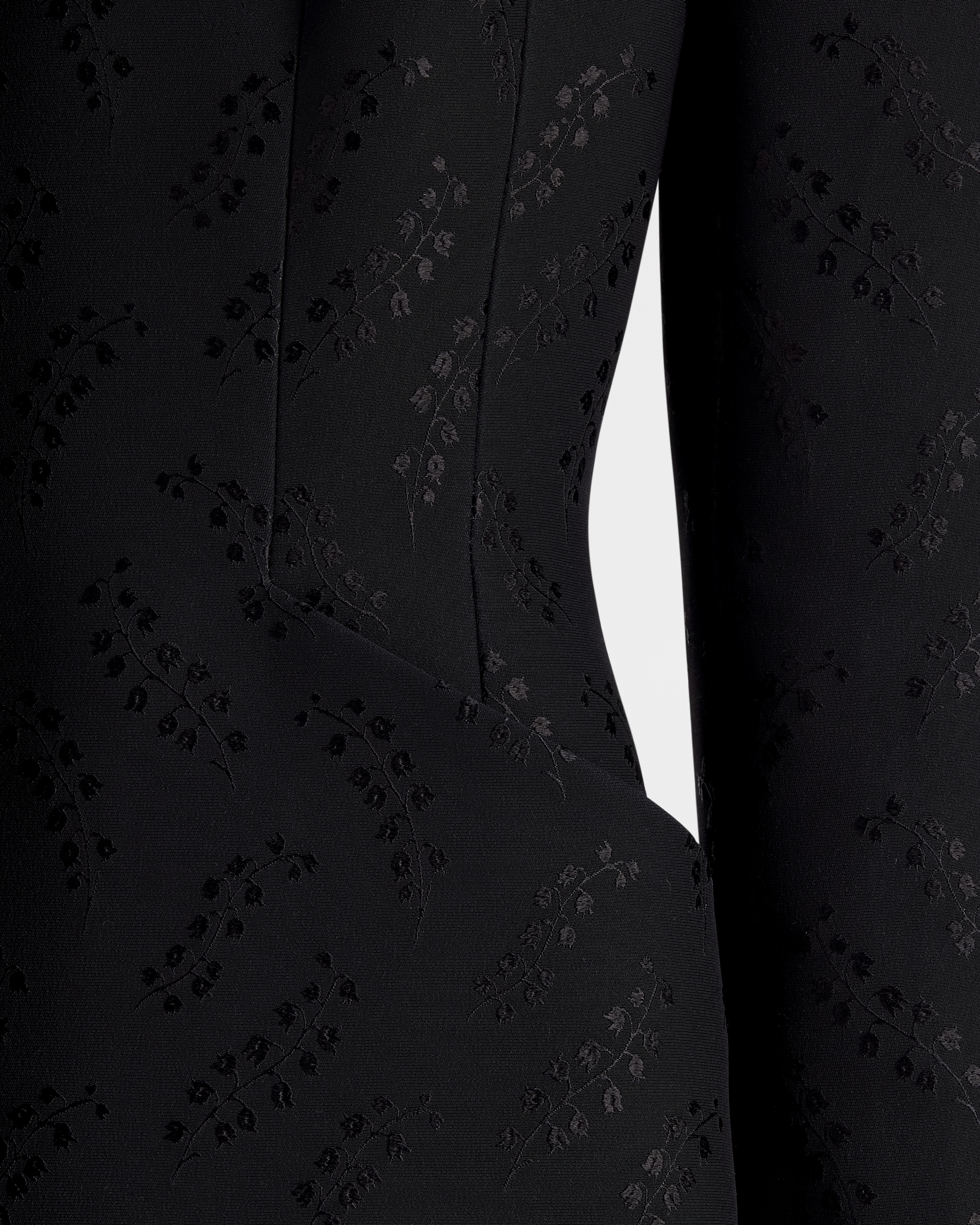 Taillierte Jacke Lily of the Valley Seide und Wolle in Schwarz E10