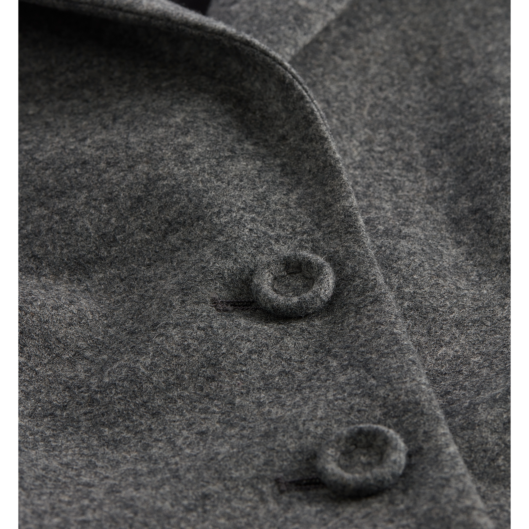 Fitted Jacket Gray Wool-Cashmere Flannel E09