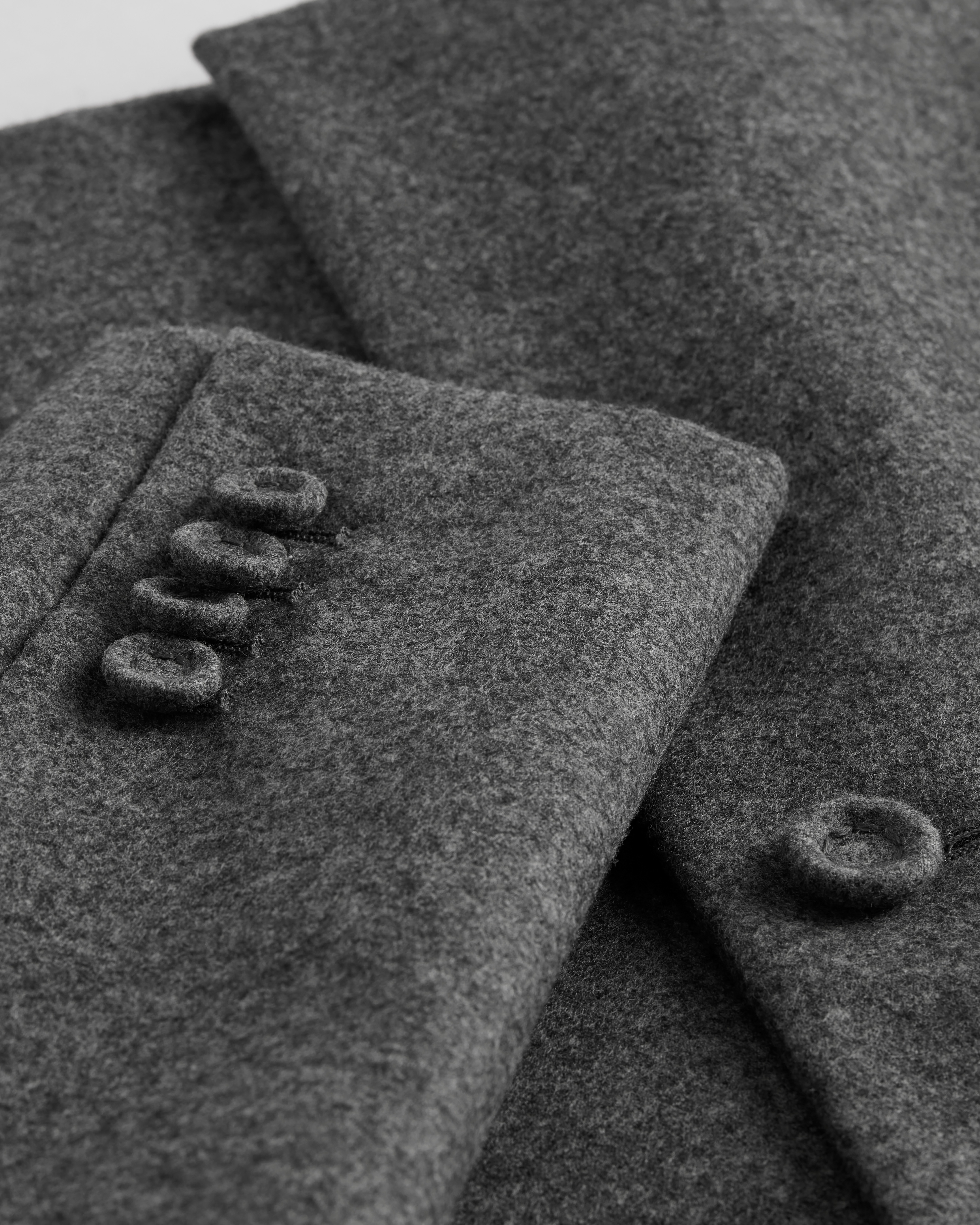 Taillierte Jacke Flanell aus Wolle und Kaschmir in Grau E10