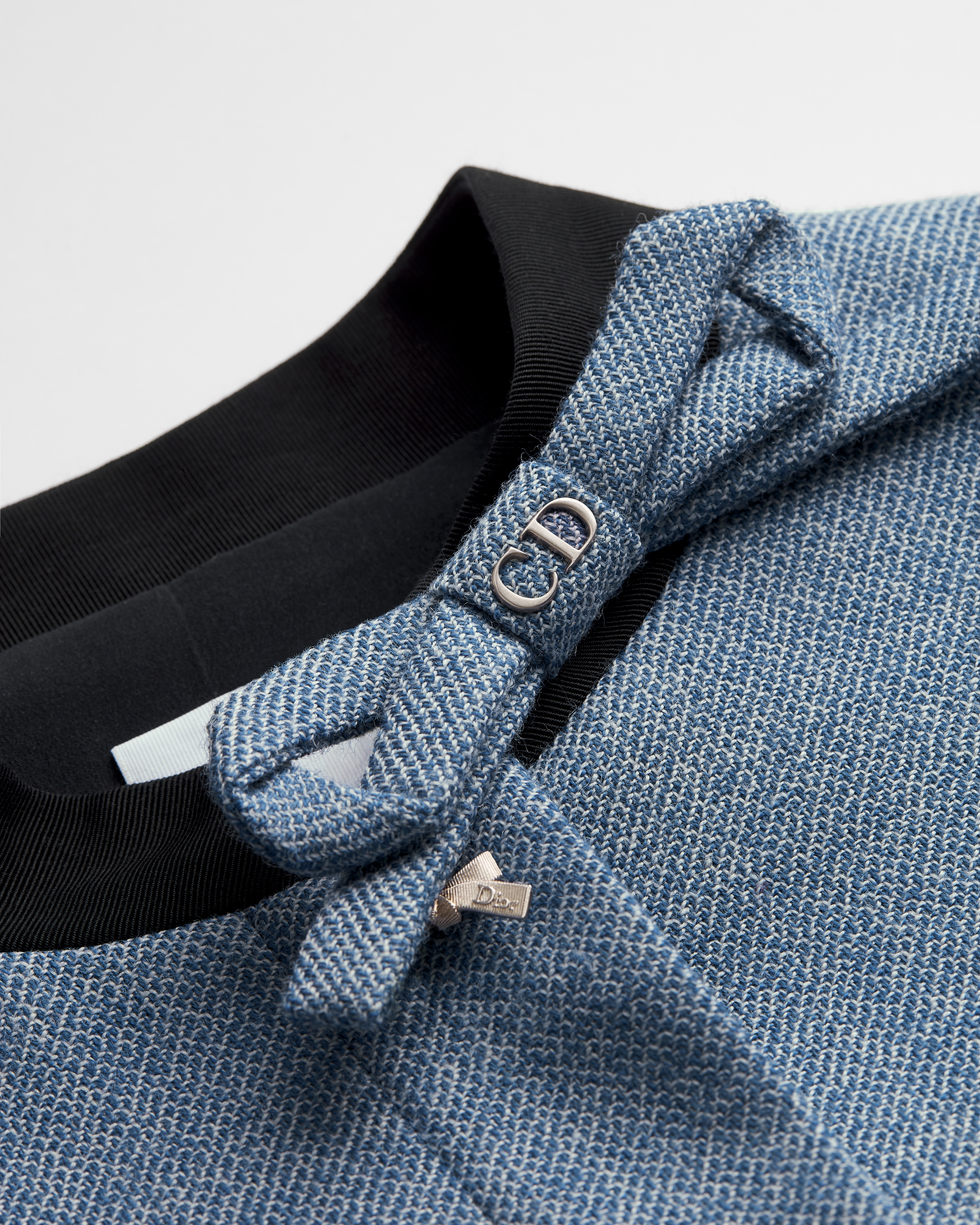 Cropped Jacket Blue Virgin Wool Tweed E09