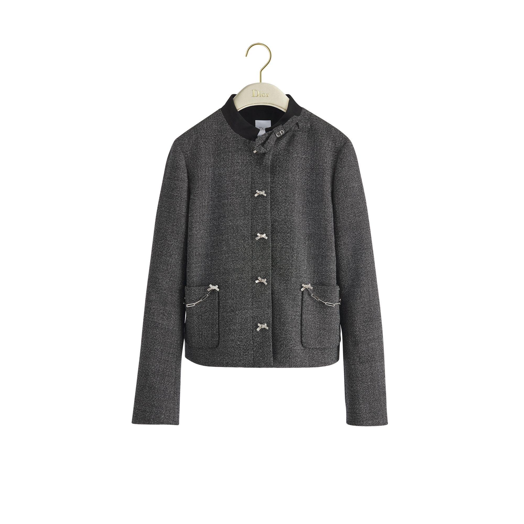  Tweed de laine vierge noire et blanche