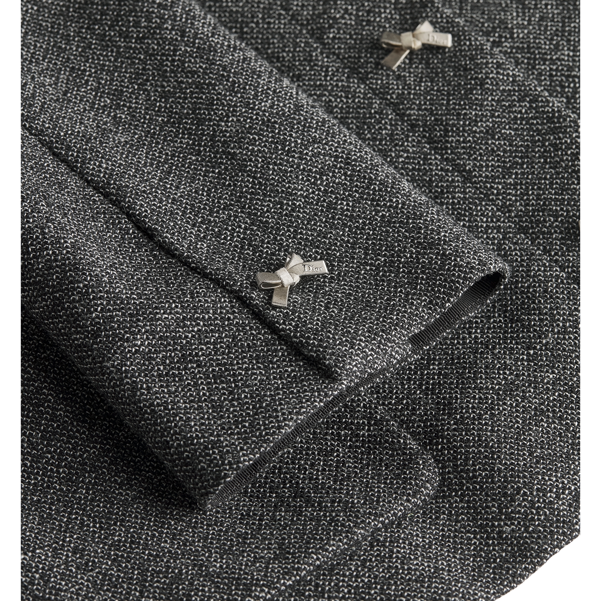 Cropped Jacket Black and White Virgin Wool Tweed E10