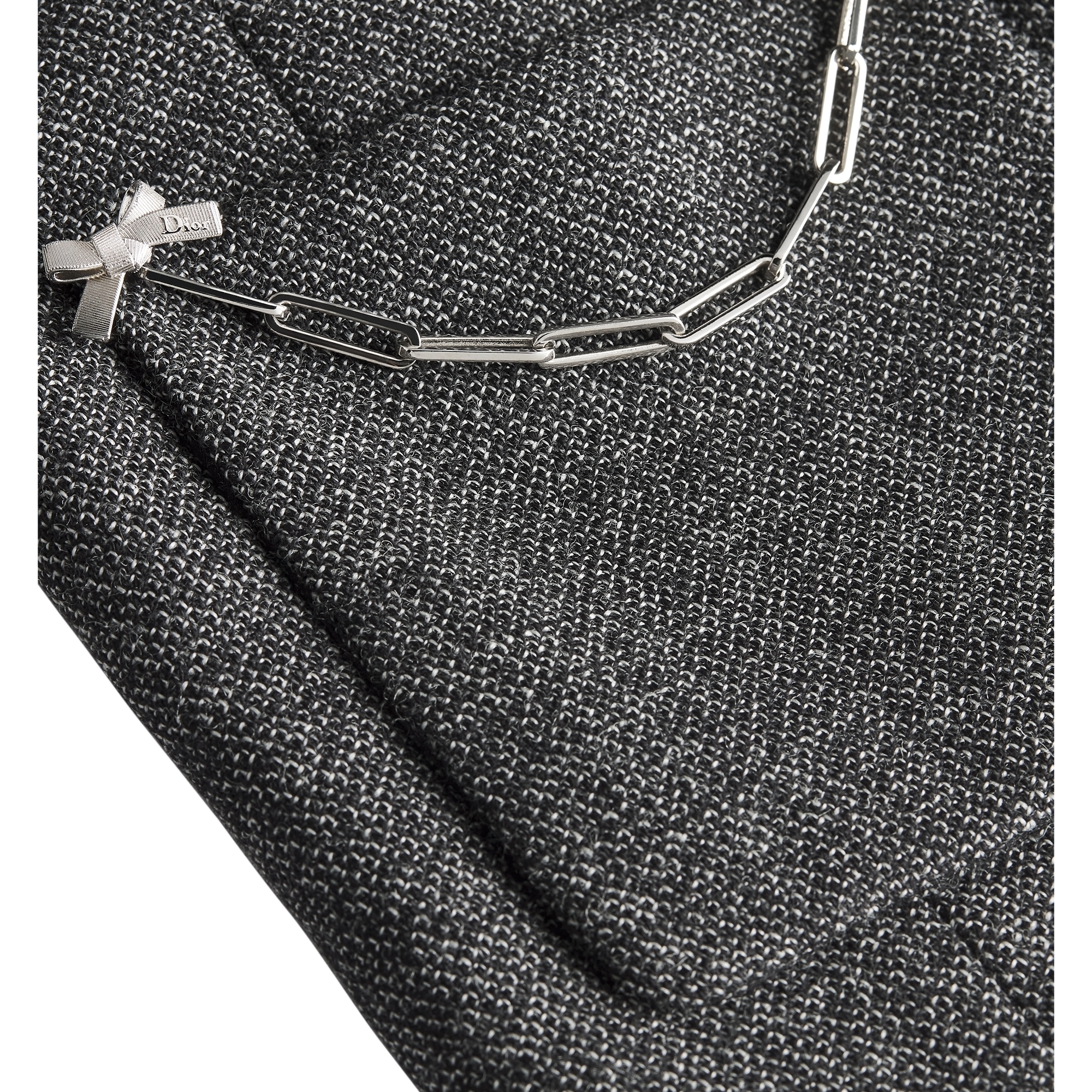 Cropped Jacket Black and White Virgin Wool Tweed E11