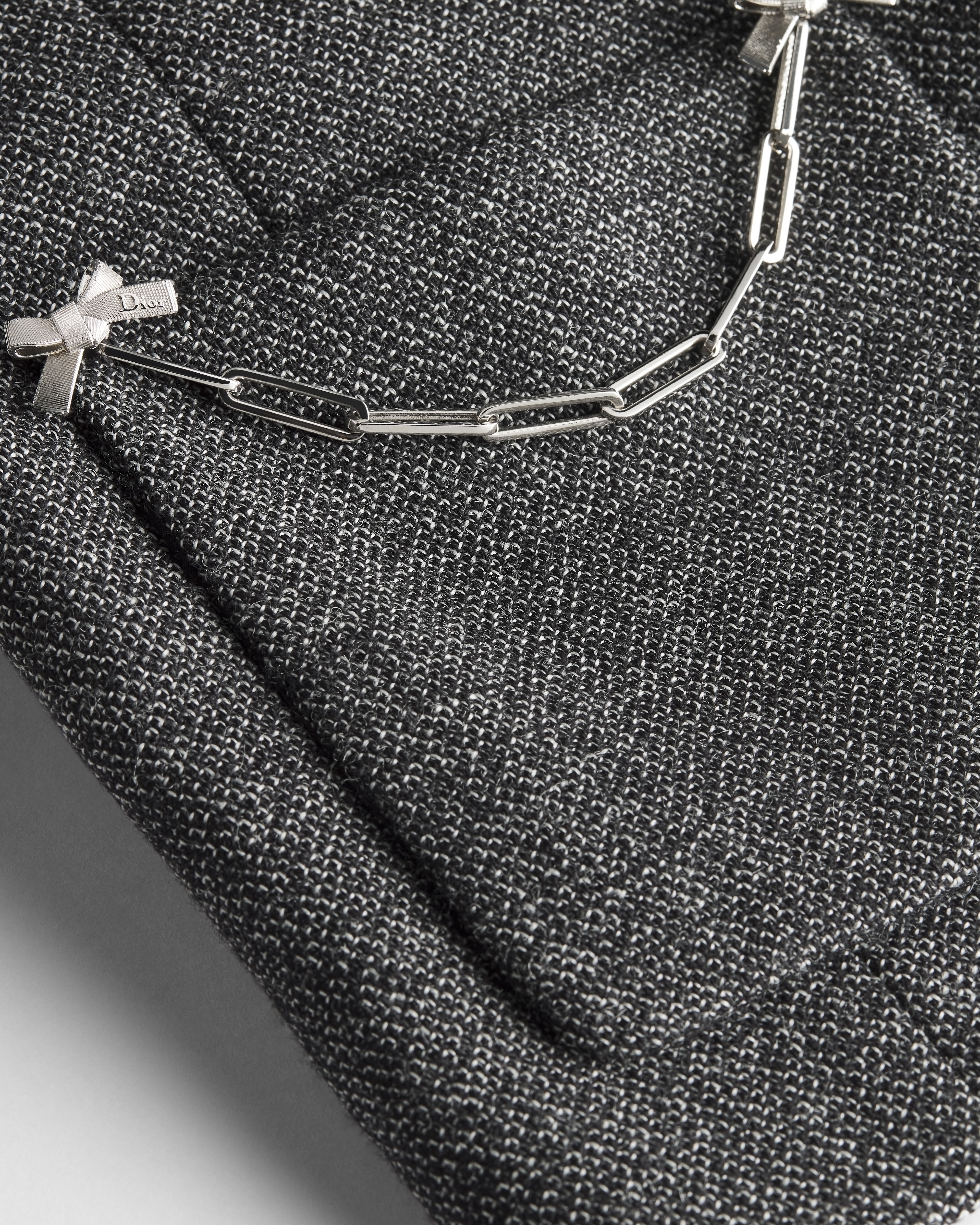 Jaqueta cropped Tweed de lã virgem preto e branco E11