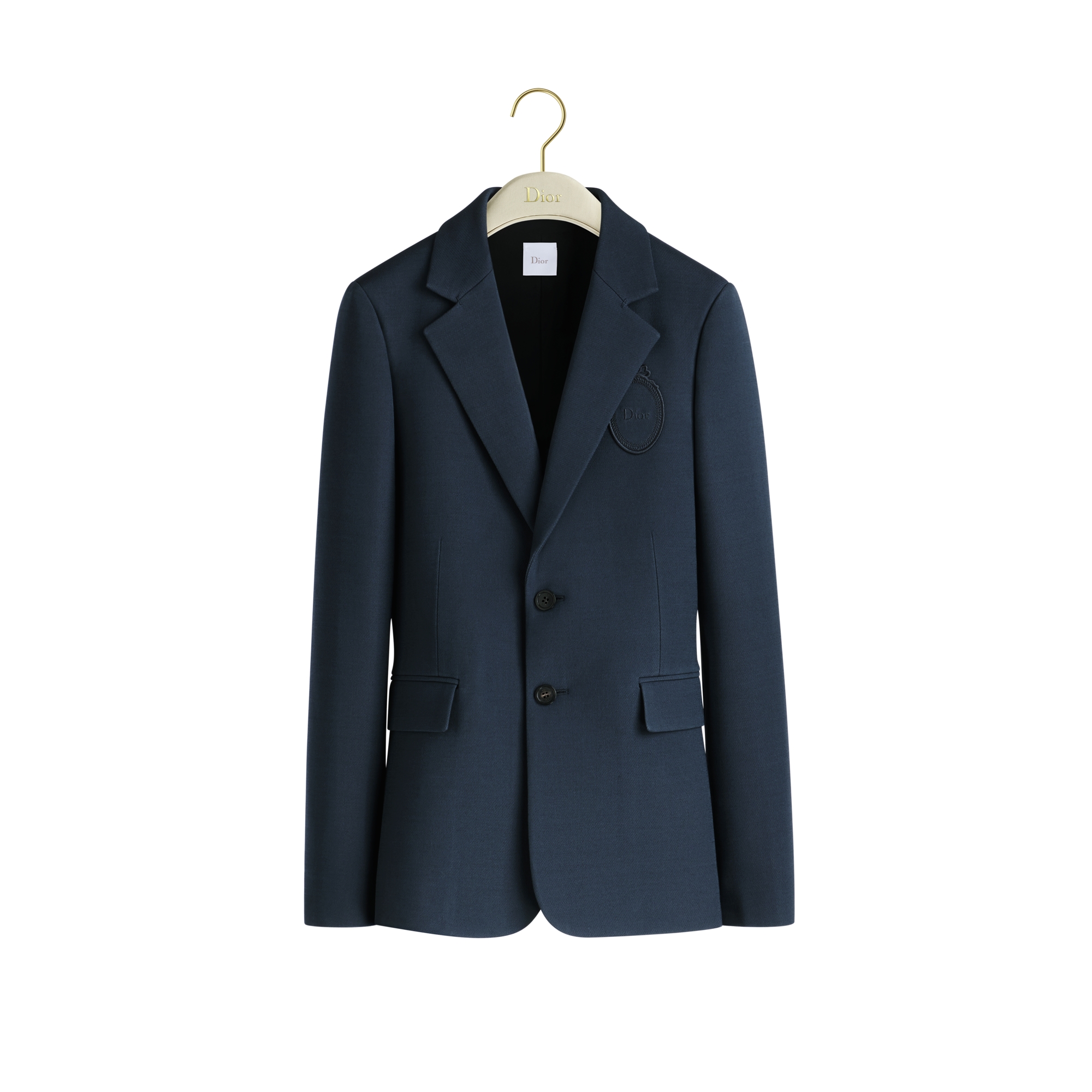 Dior Médaillon Blazer Navy Blue Wool and Silk | DIOR US