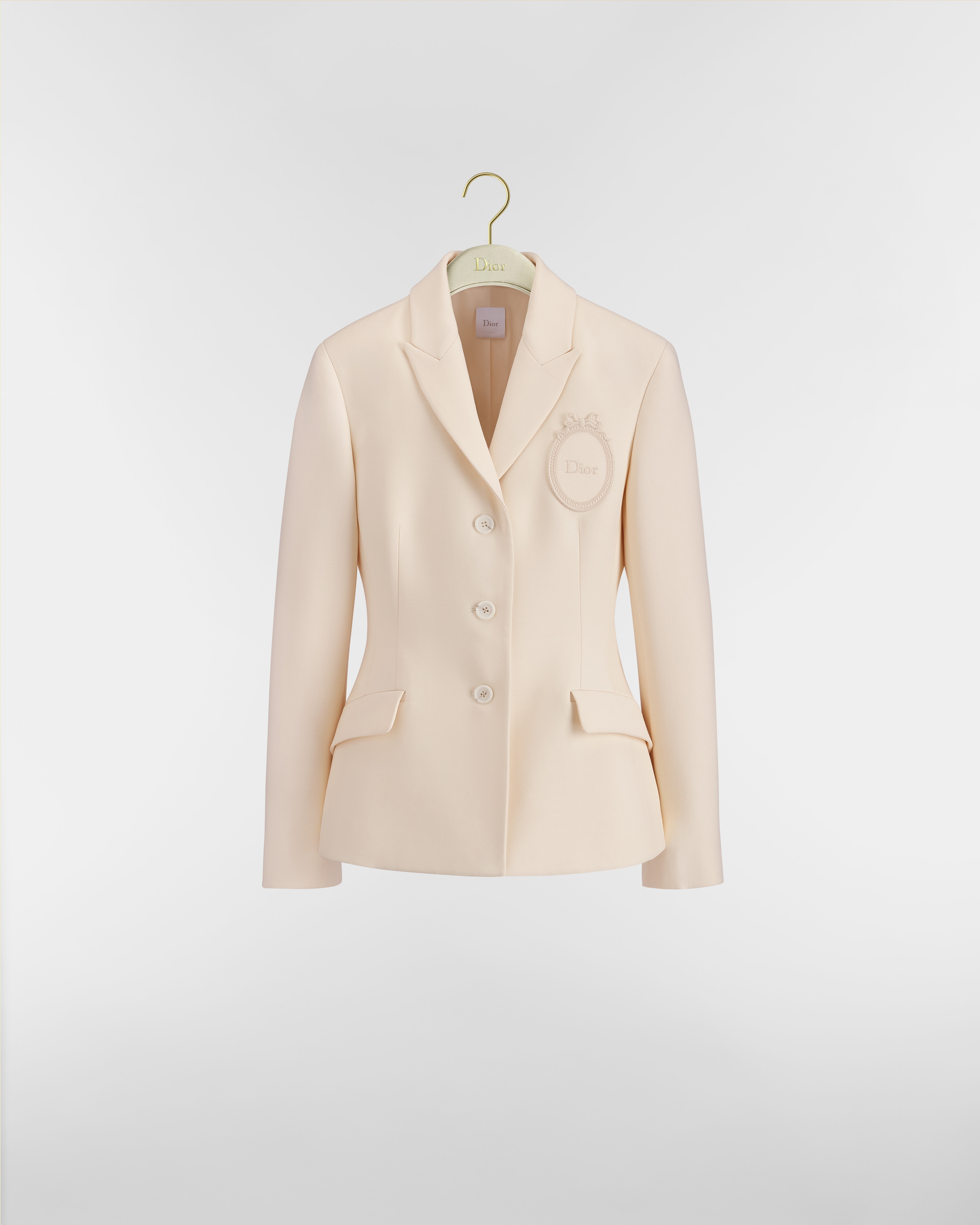 Dior Médaillon Embroidered Bar Jacket Ecru Wool and Silk E01