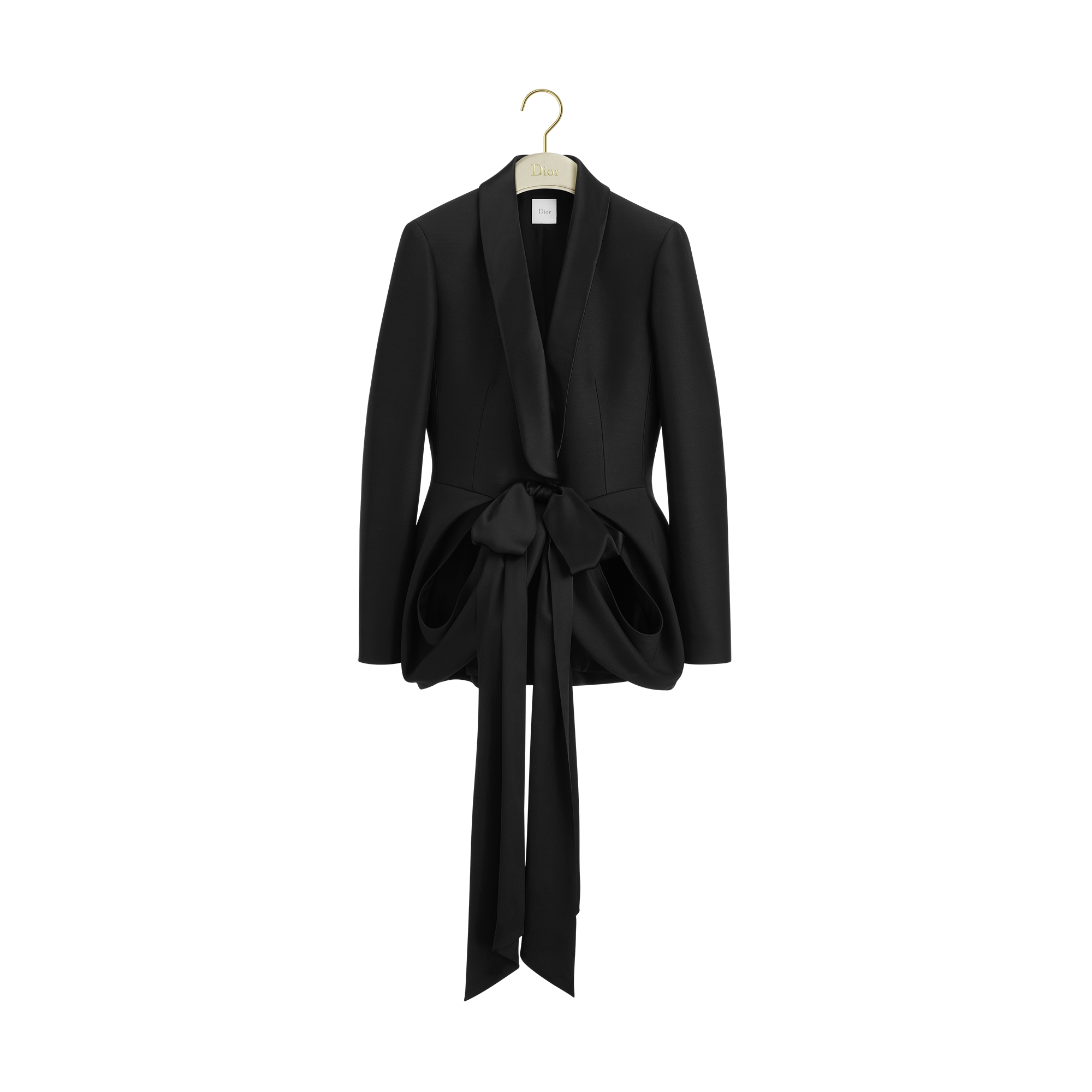 クリスチャンディオール　ガリアーノ　クロップドボレロ　ジャケット　ビジュー Fitted Jacket Black Wool and Silk | DIOR US
