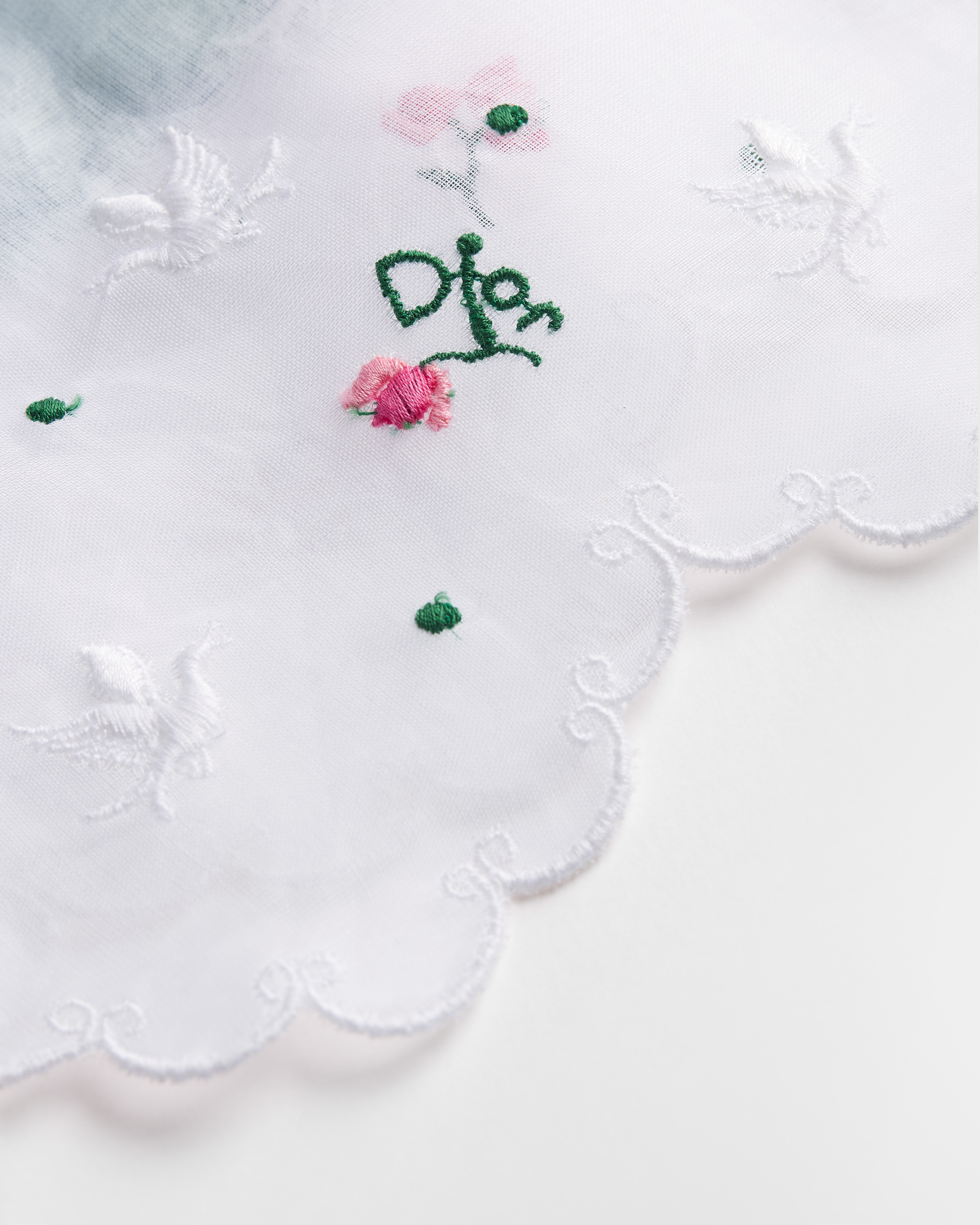 Dioramour エンブロイダリー フレアスカート Doves & Roses コットン & コットンデニム E11