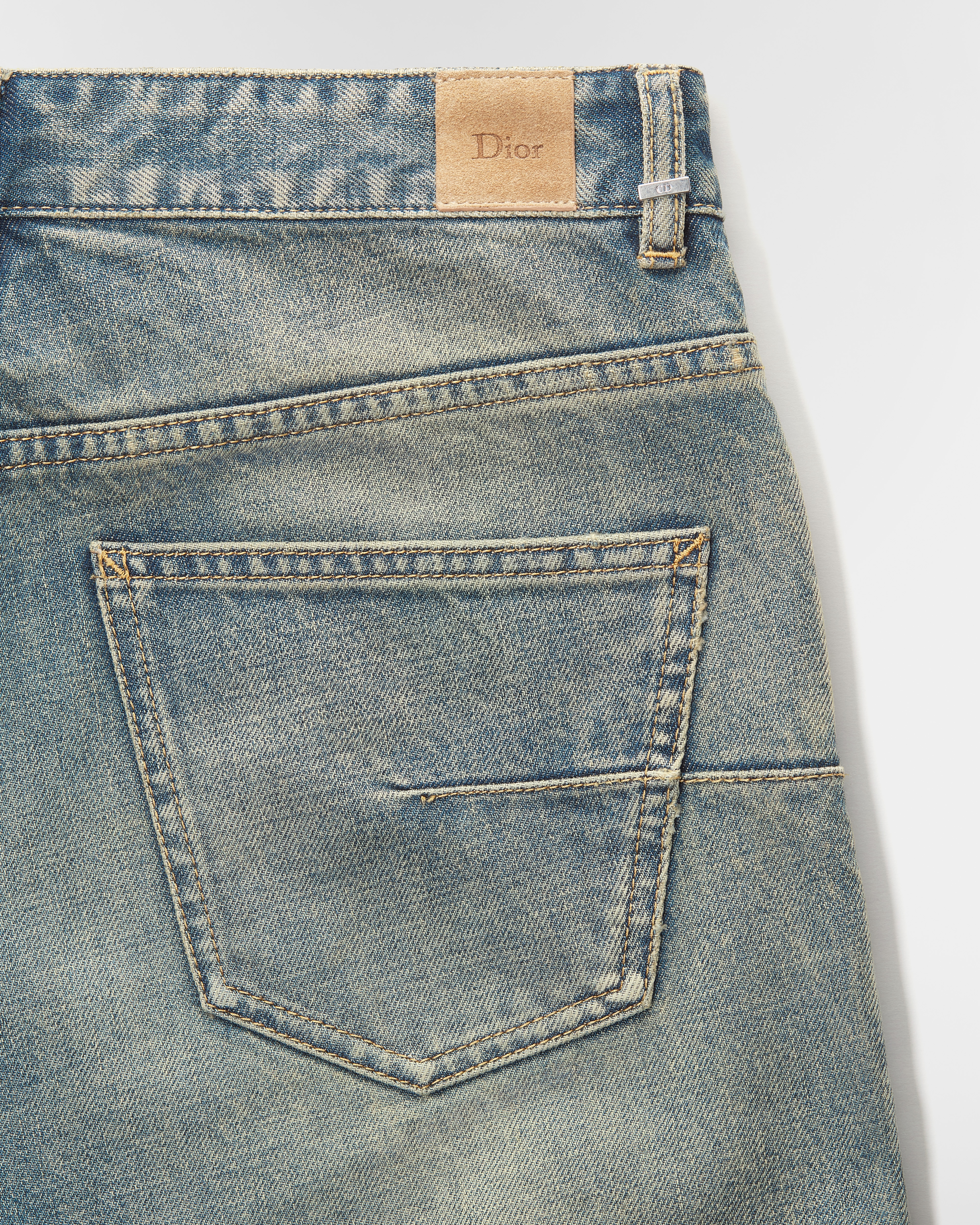 Flared Jeans Blue Stonewashed Cotton Denim E10