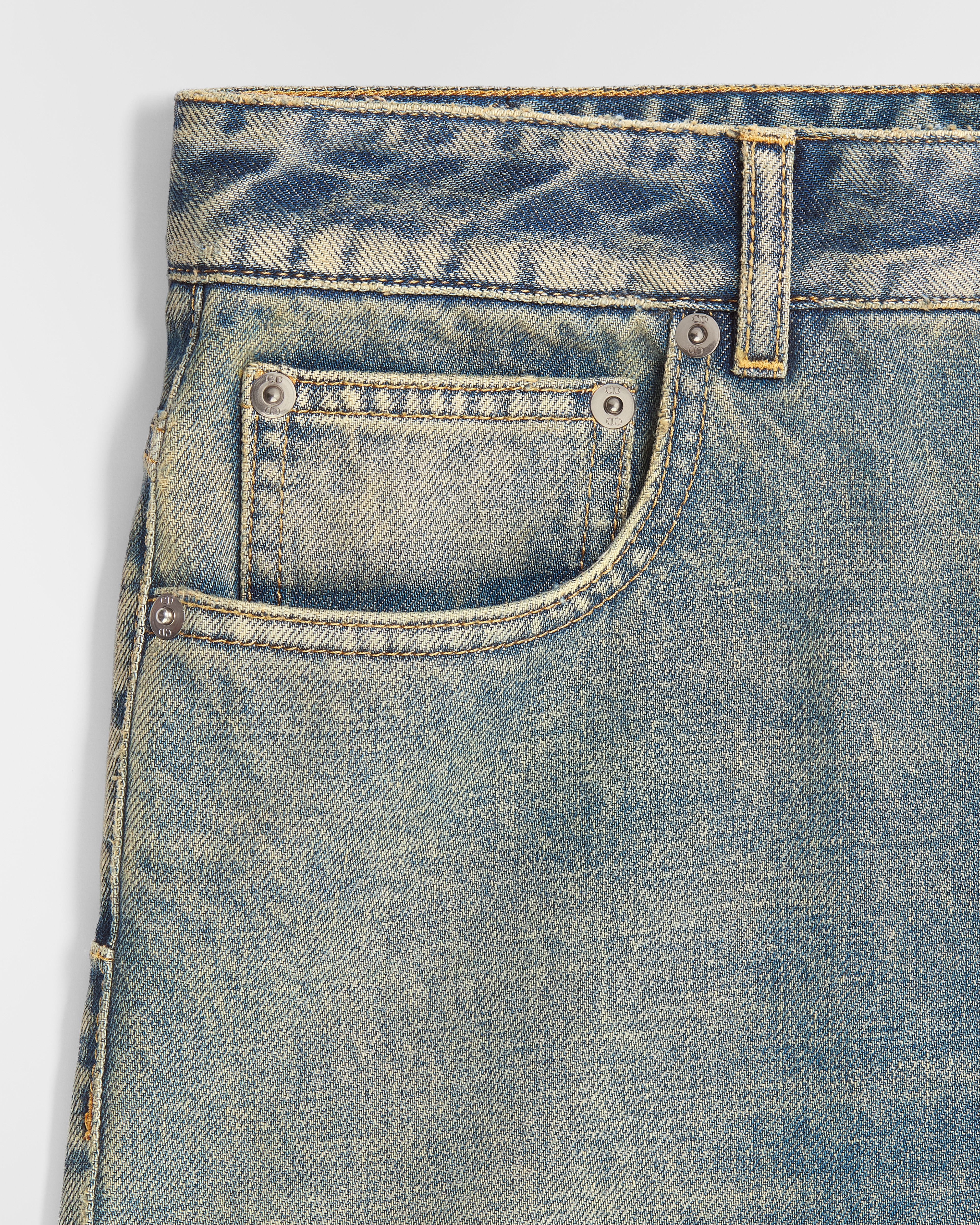 Flared Jeans Blue Stonewashed Cotton Denim E11