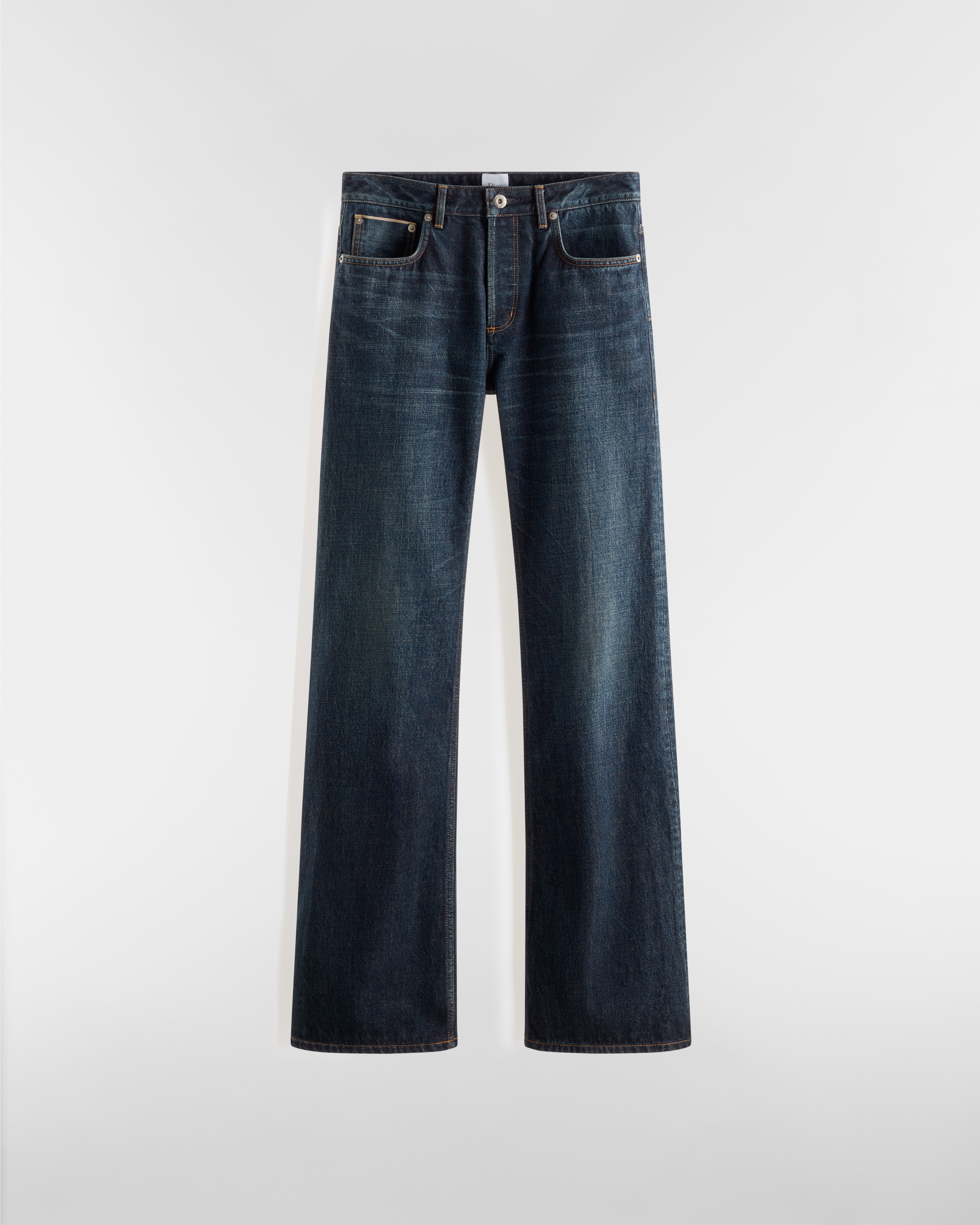 Flared Jeans Deep Blue Cotton Denim E01