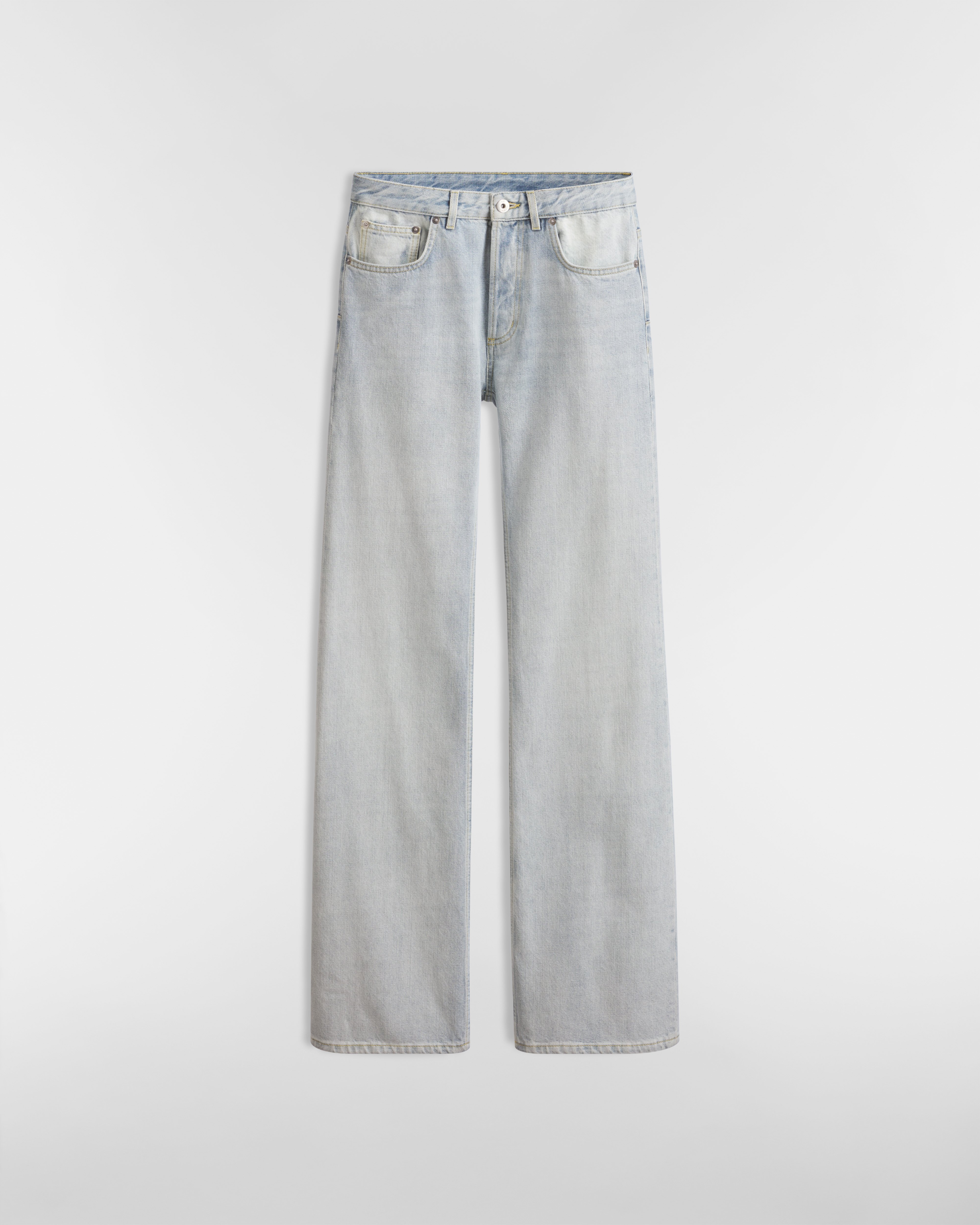 標準剪裁牛仔褲 淺藍色棉質牛仔布