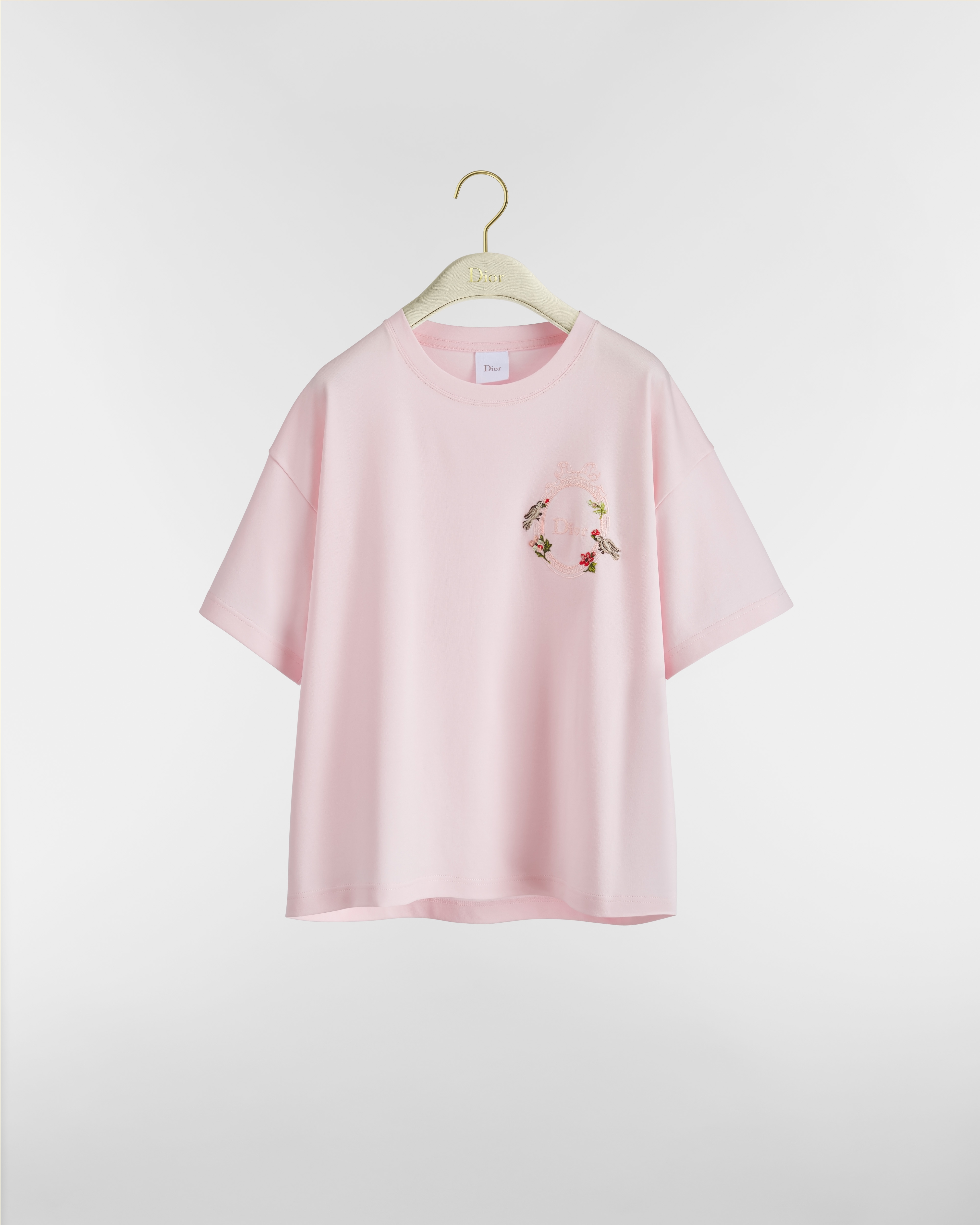 Dioramour Oversized Cropped T-Shirt Pink Cotton Jersey E01