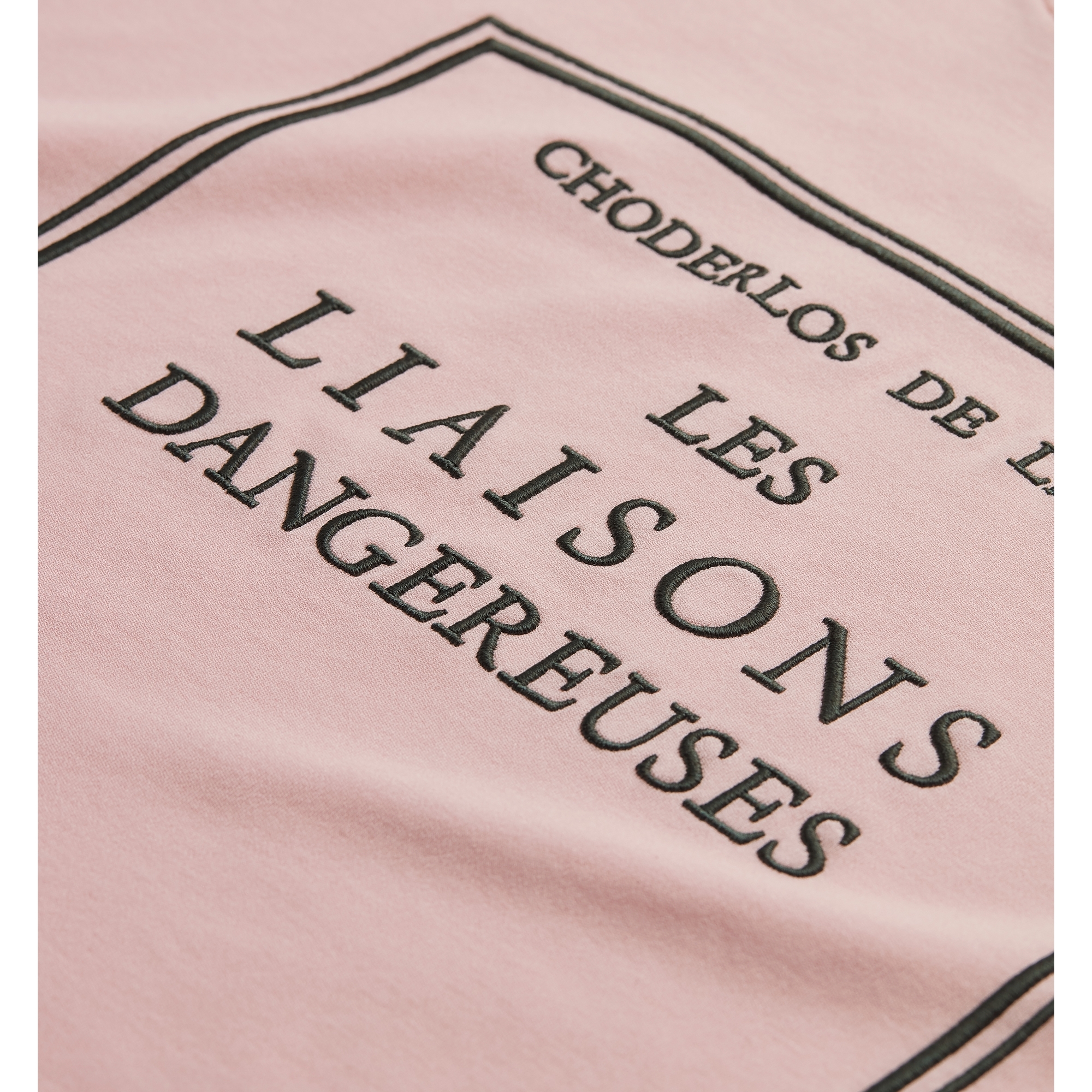 Book Cover Oversized Cropped T-Shirt Pink and Gray Cotton Jersey E10