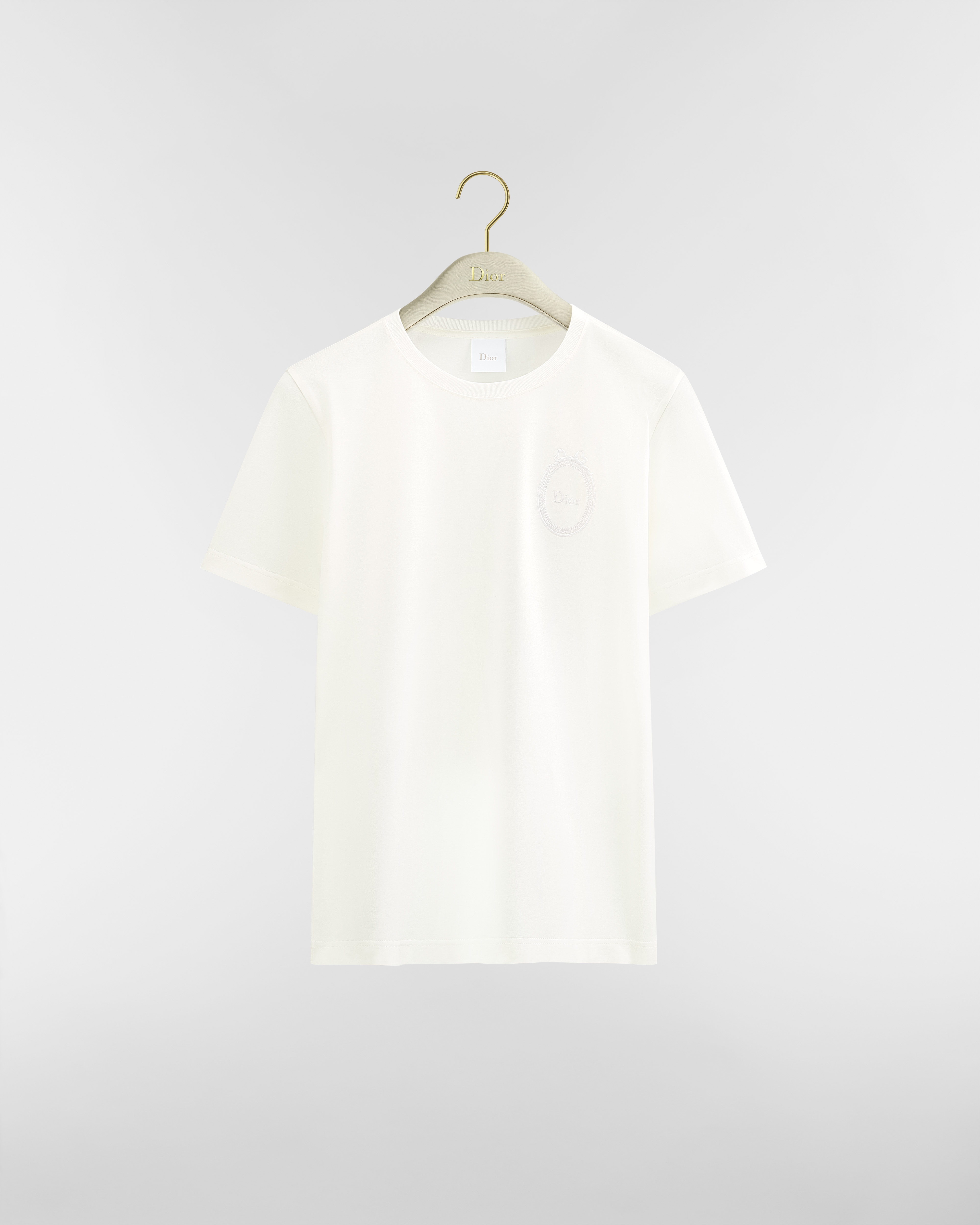 Fitted Dior Médaillon Embroidered T-shirt White Cotton Jersey E01