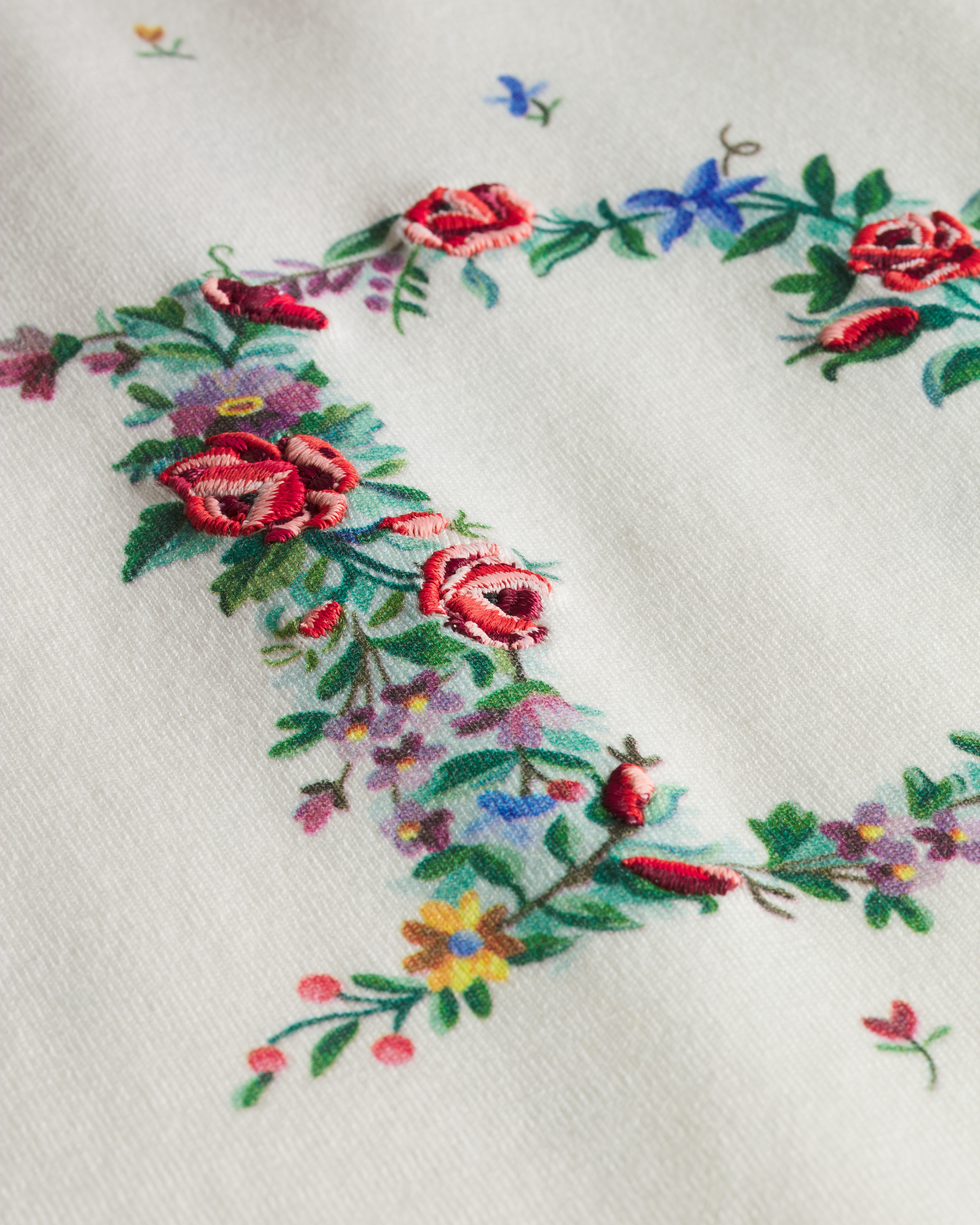 Dioramour Fitted T-Shirt White Cotton Jersey with Multicolor Dior Flowers Motif E10